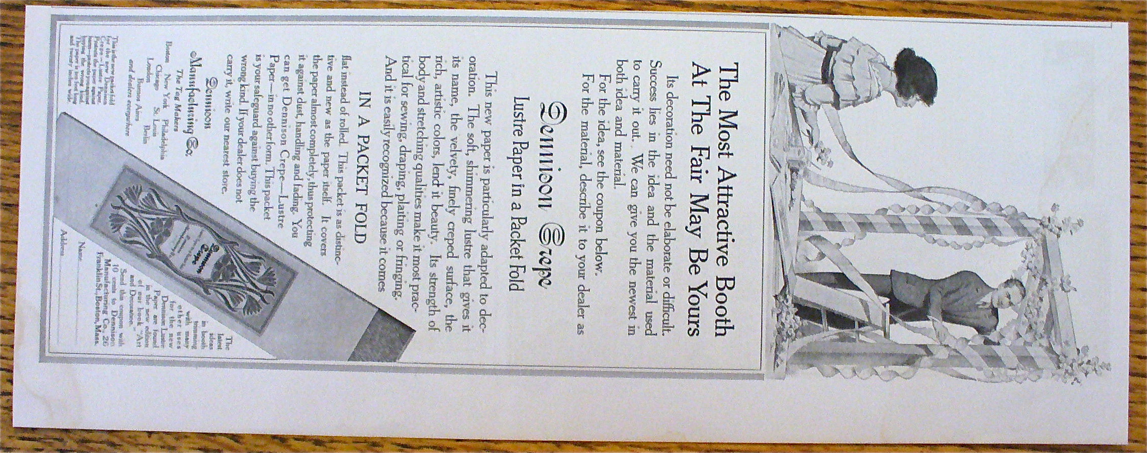 1914 Dennison Crepe Paper with Man Decorating Doorway