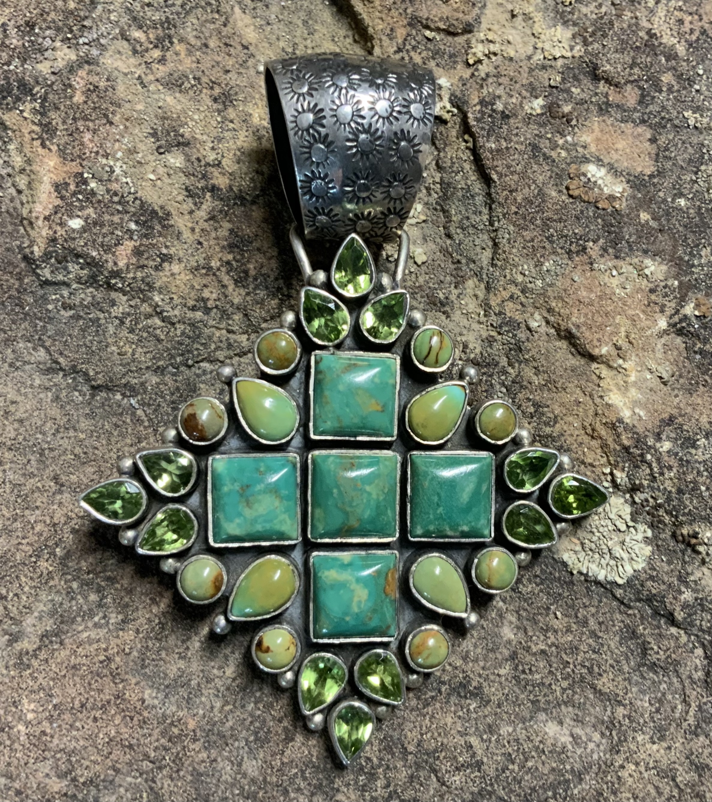 Dan Dodson Sterling Silver Kingman Turquoise Peridot Pe