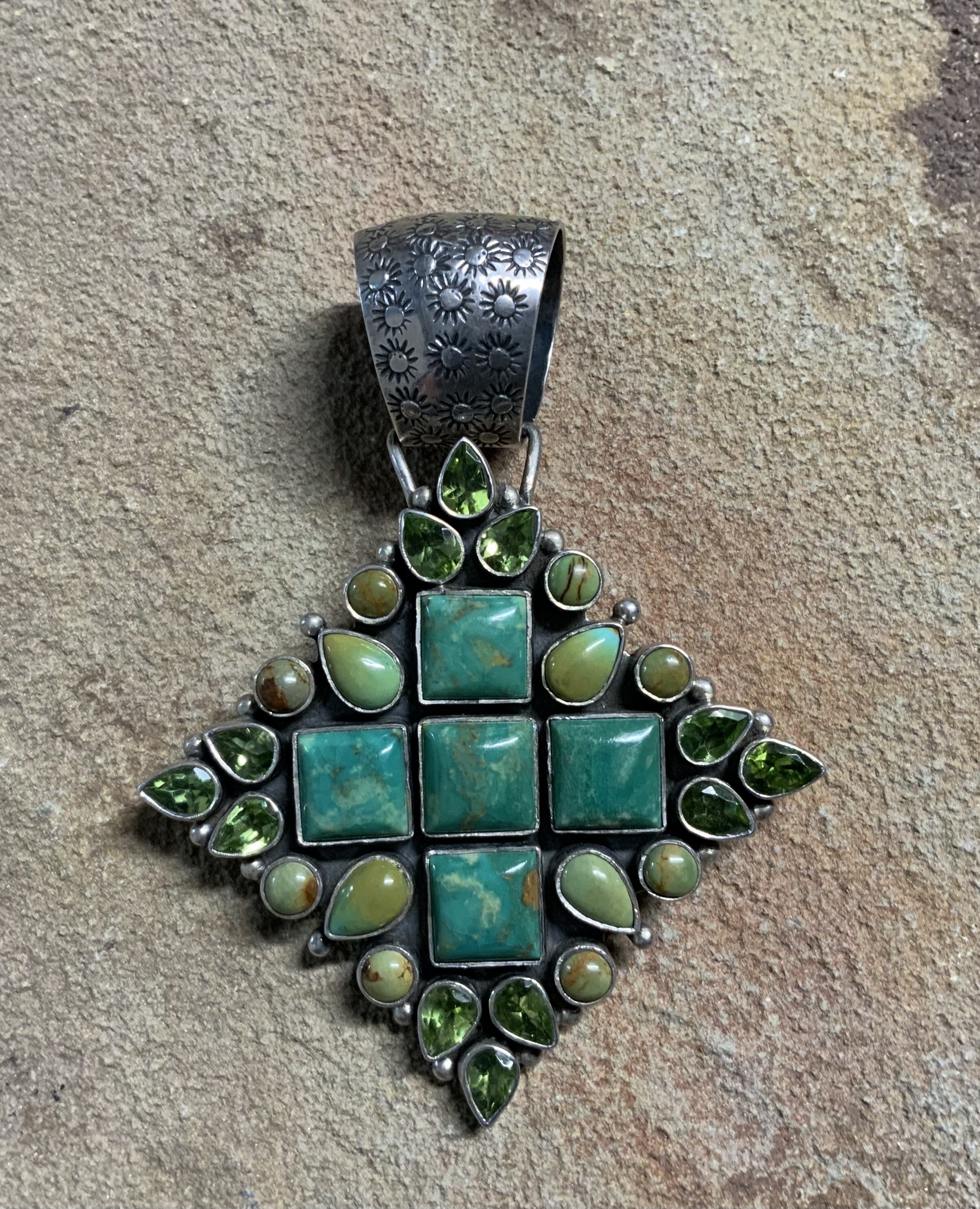 Dan Dodson Sterling Silver Kingman Turquoise Peridot Pe