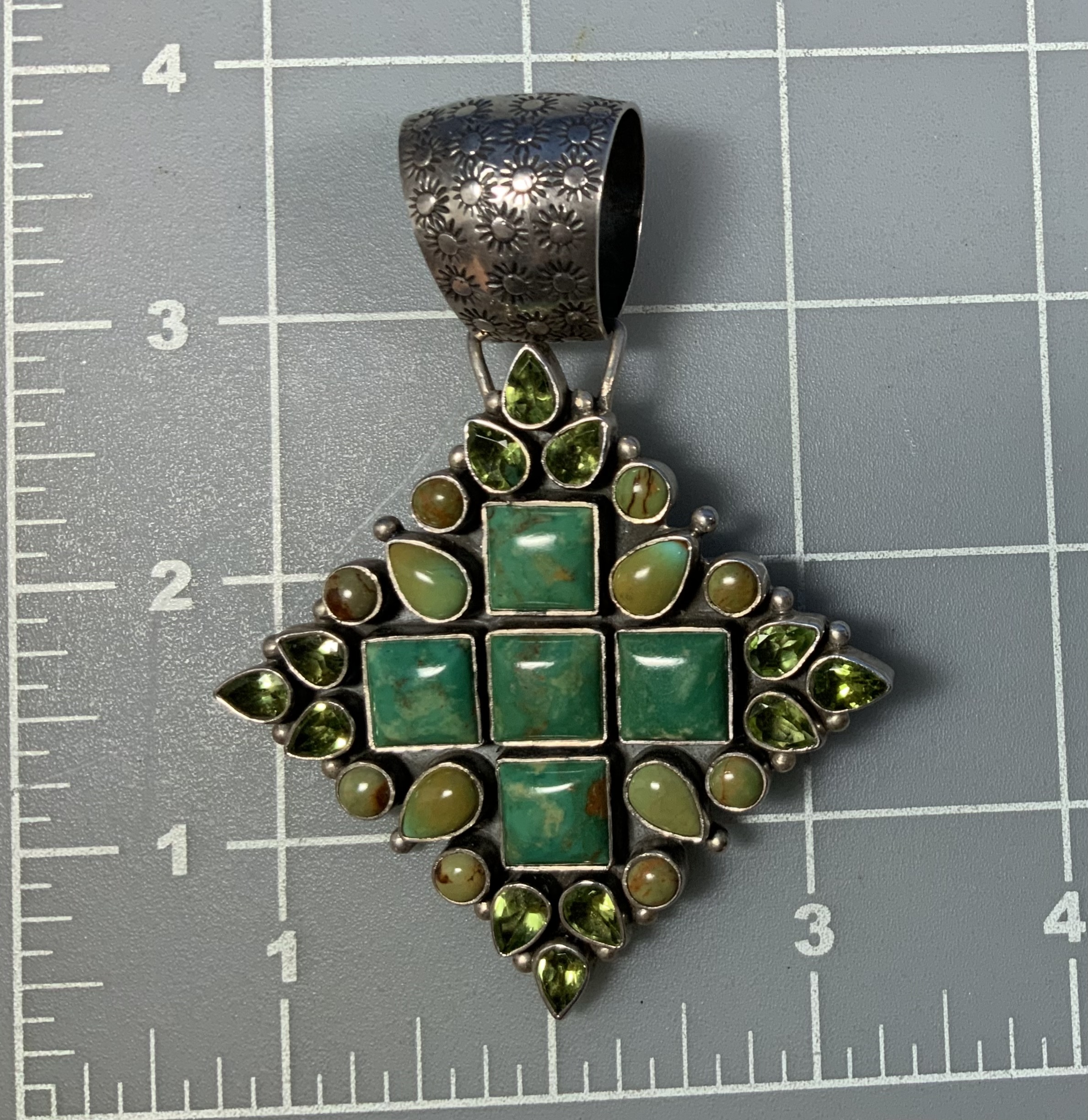 Dan Dodson Sterling Silver Kingman Turquoise Peridot Pe
