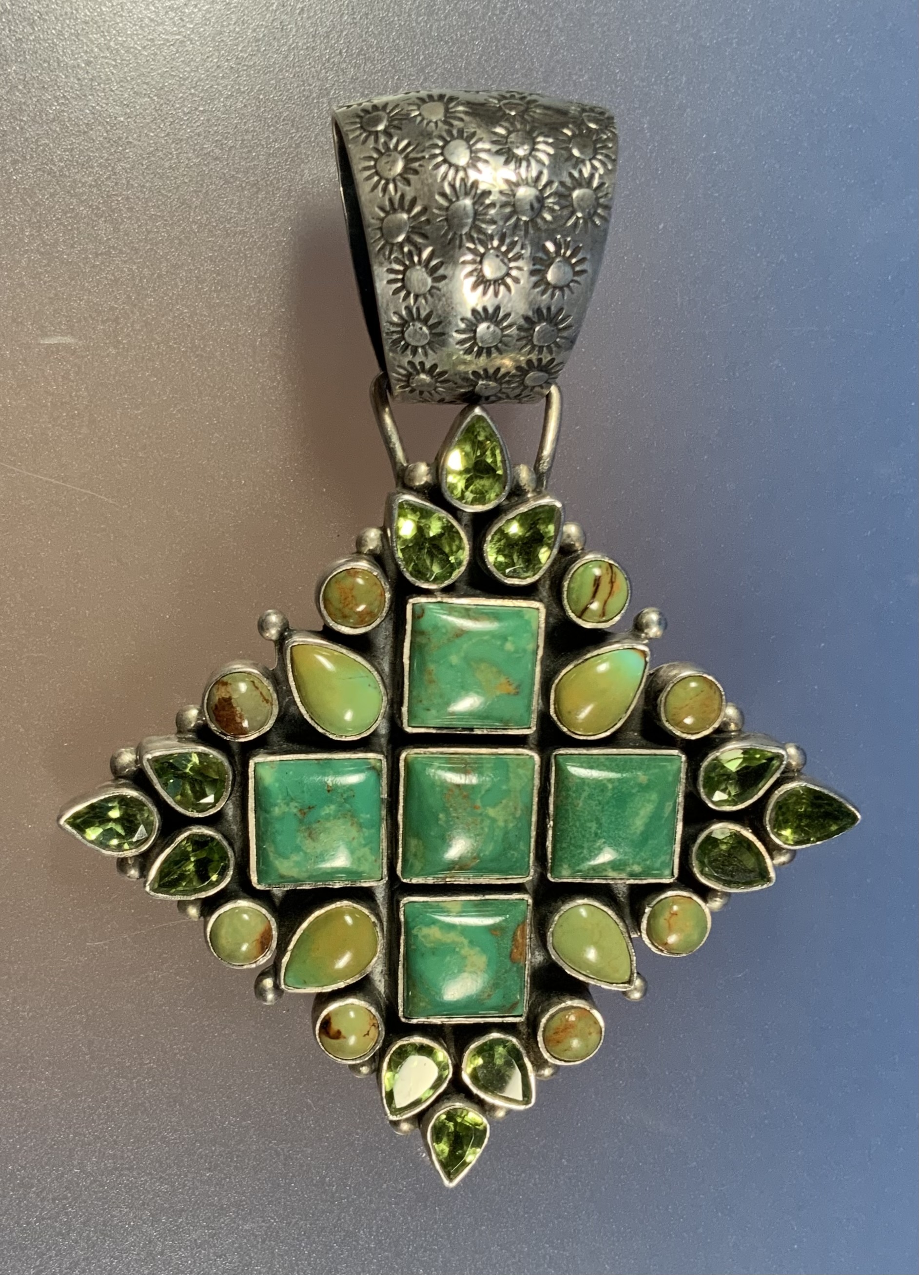 Dan Dodson Sterling Silver Kingman Turquoise Peridot Pe