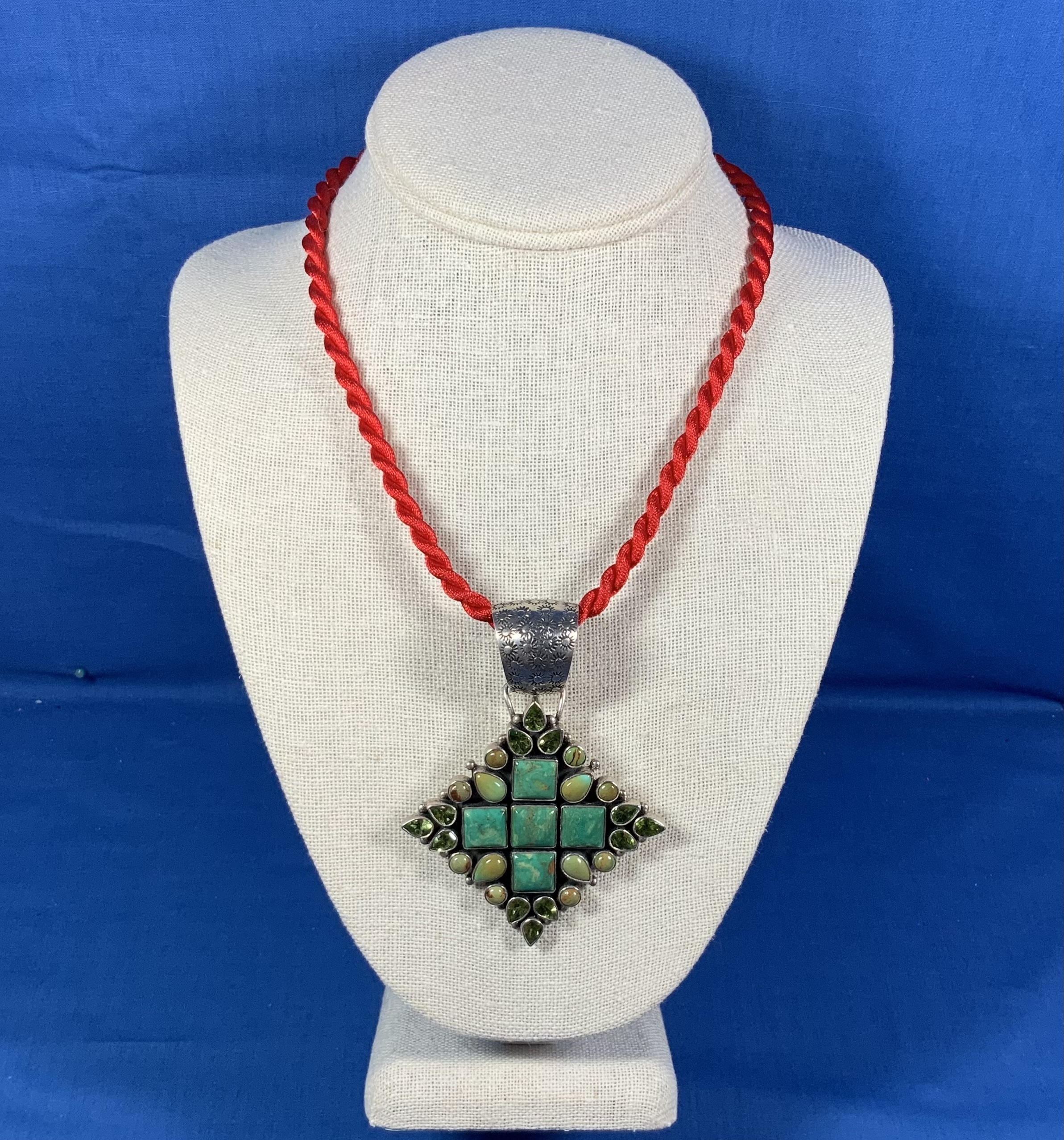 Dan Dodson Sterling Silver Kingman Turquoise Peridot Pe