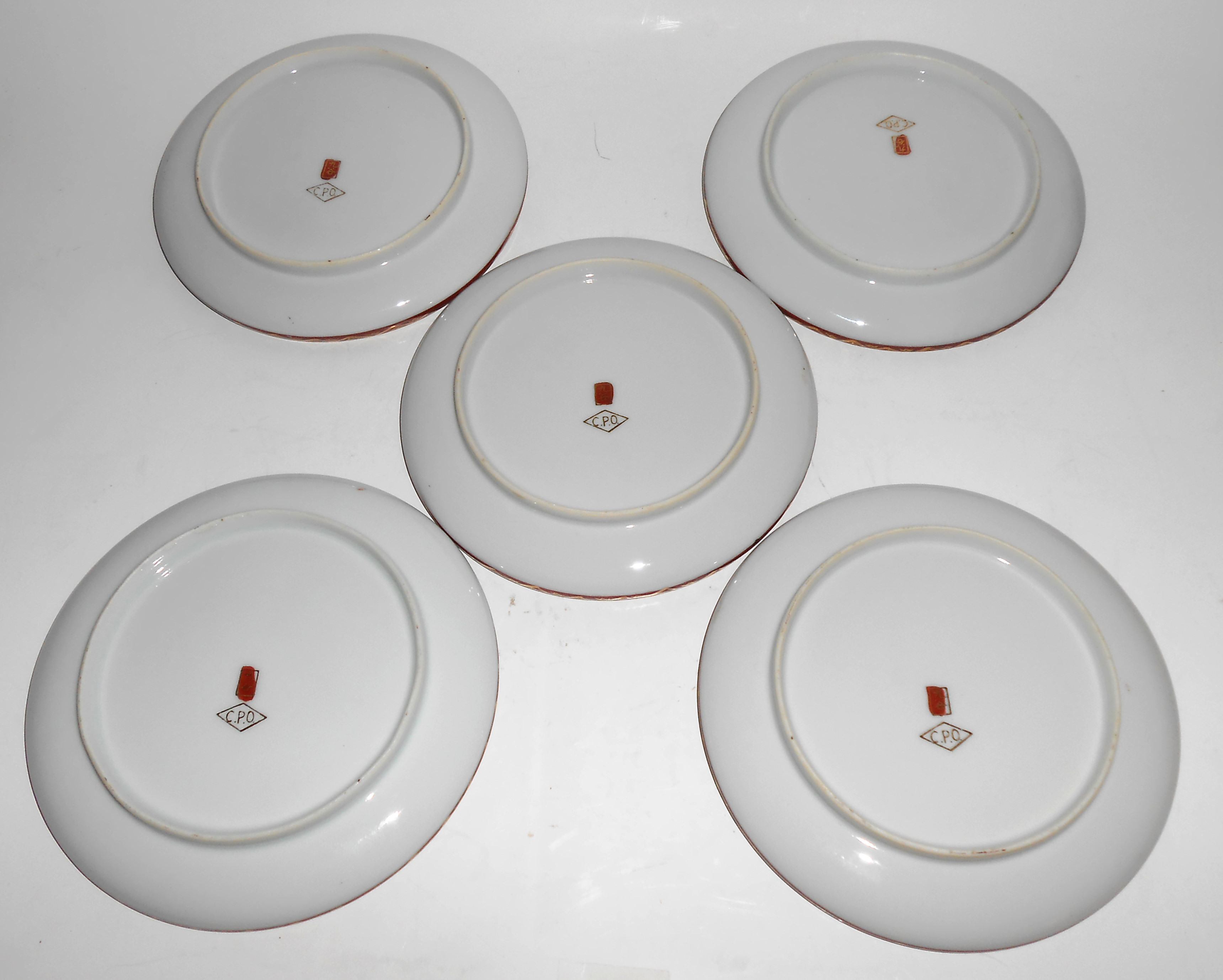 CPO Porcelain China Hand Decorated Floral & Gold W/Bird