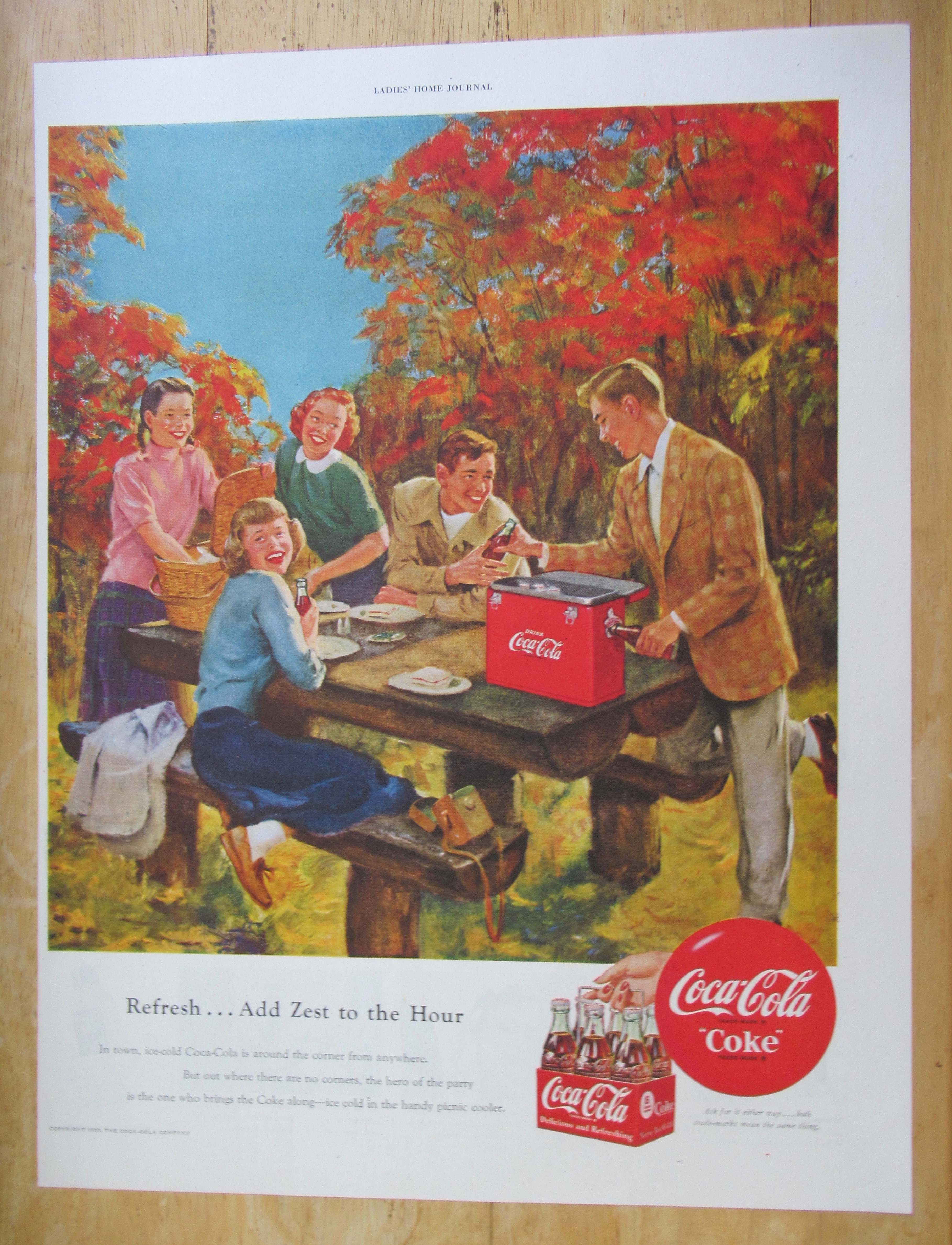 1950 Coca-Cola (Coke) with Group Of People On A Picnic