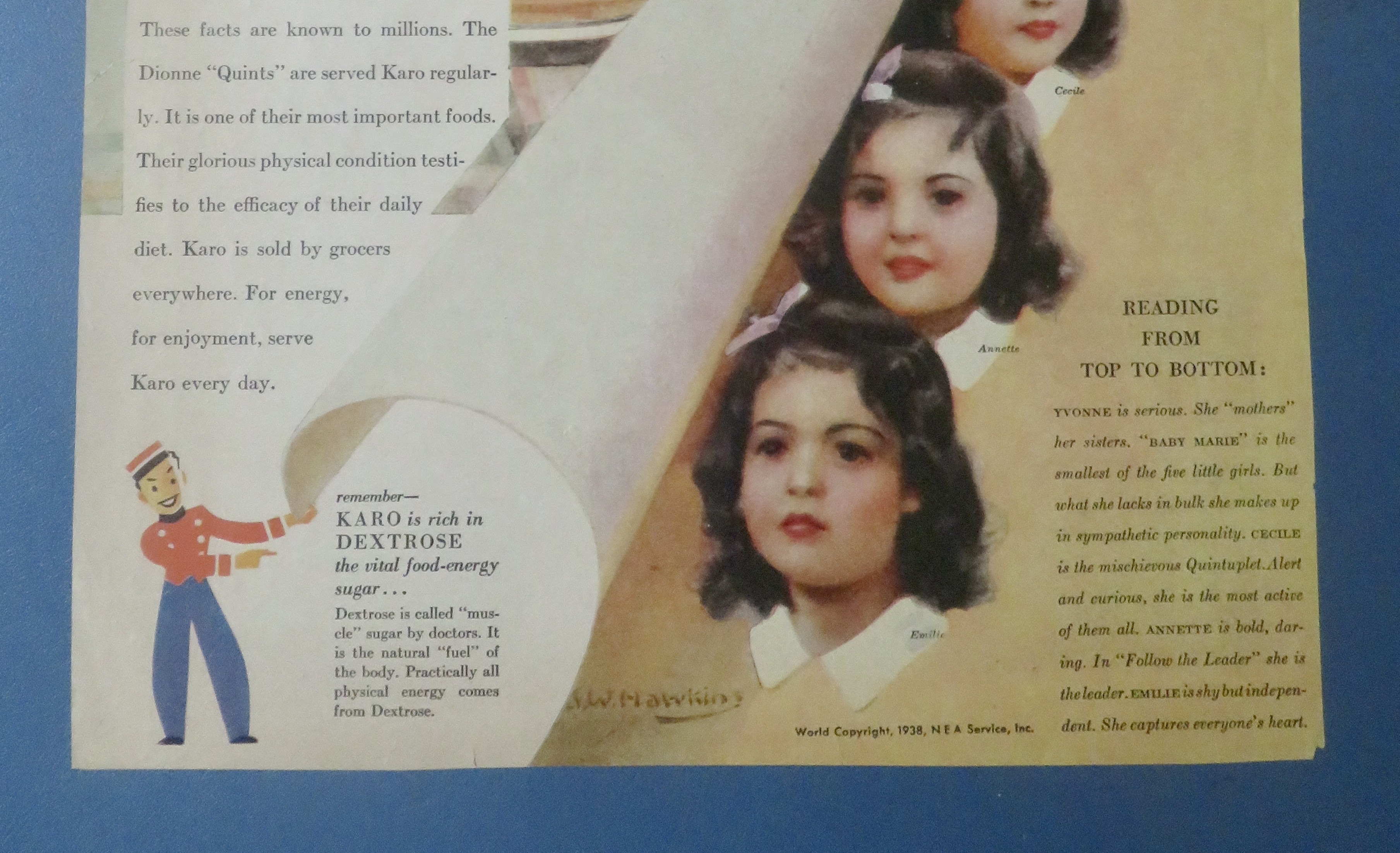 1938 Karo Syrup with The Dionne Quintuplets