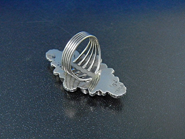 Navajo Mediterranean Coral Sterling Silver Ring Signed