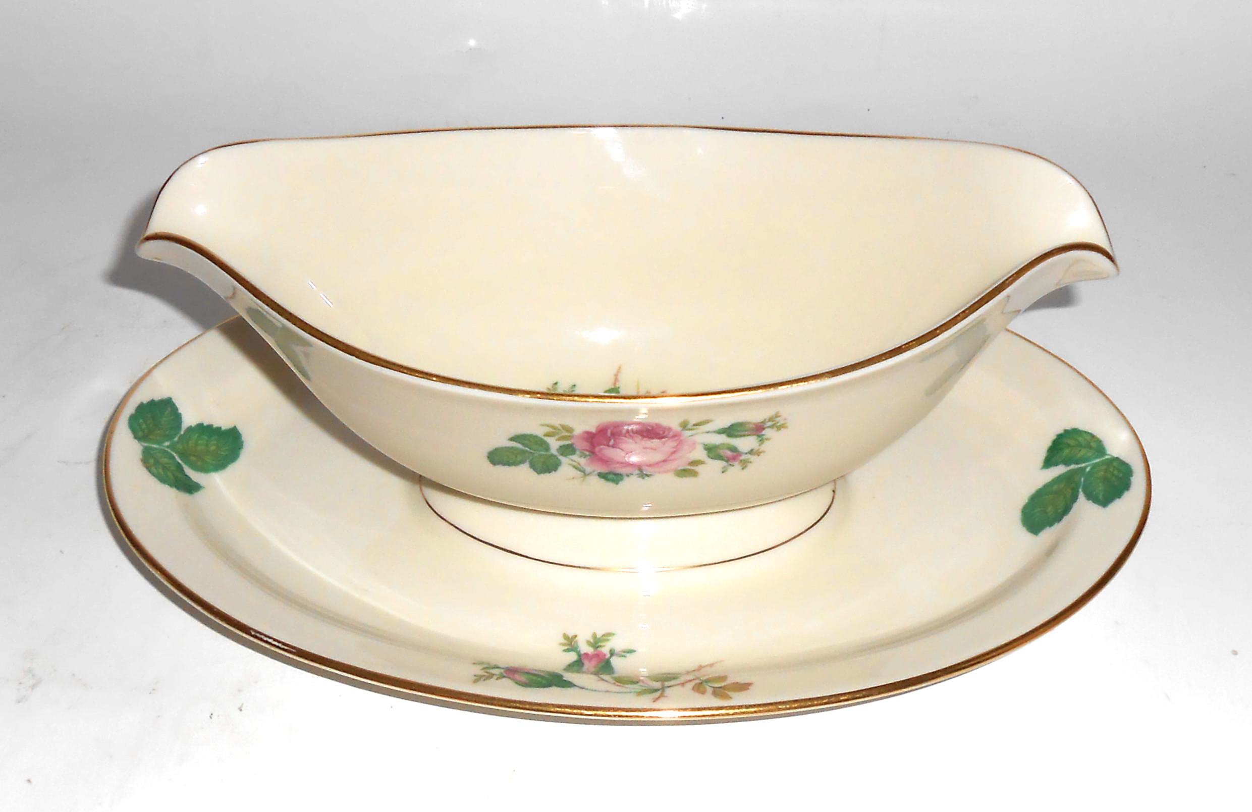 Pickard China Maria Rose W/Gold Gravy Bowl! MINT