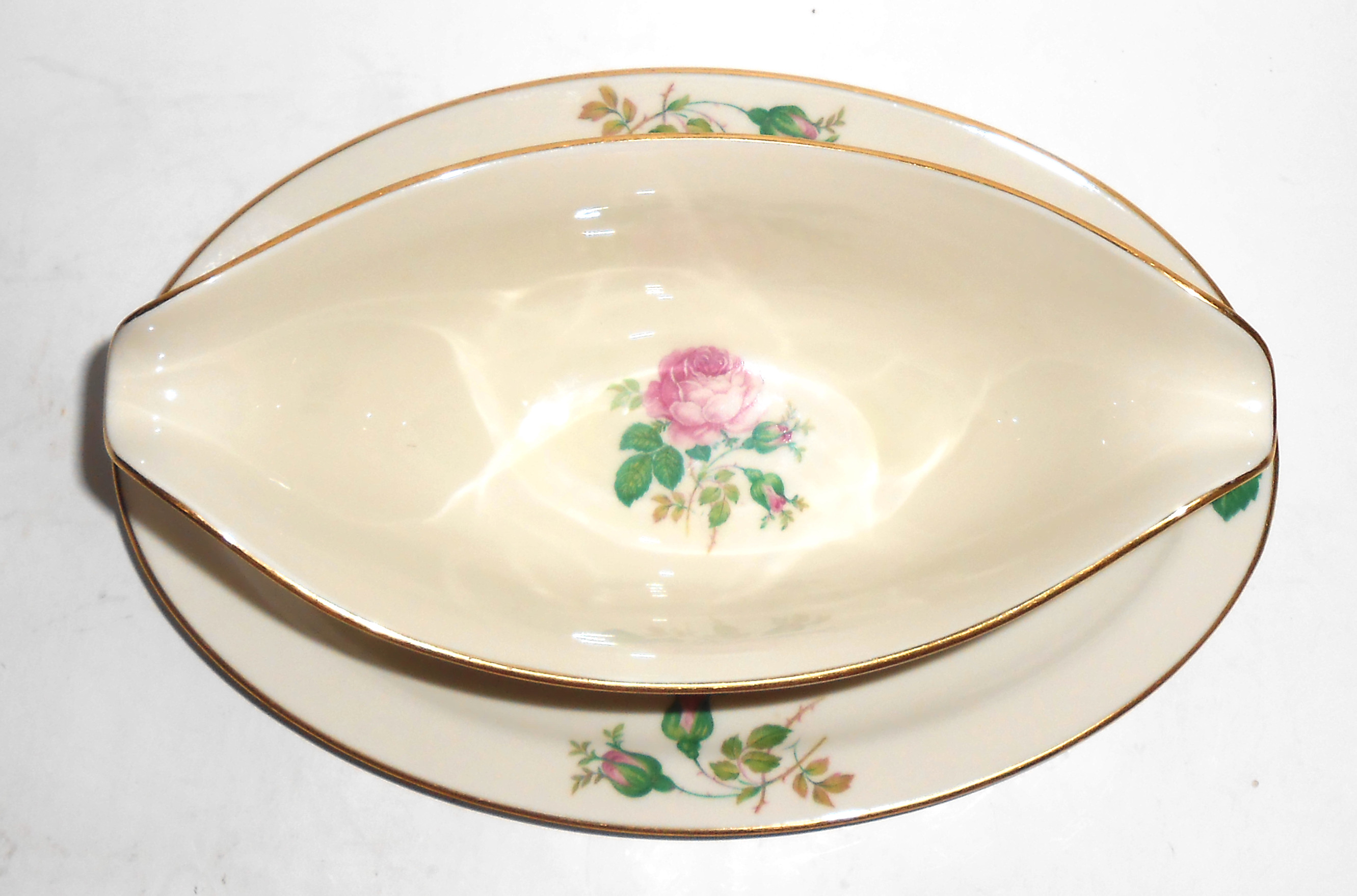 Pickard China Maria Rose W/Gold Gravy Bowl! MINT