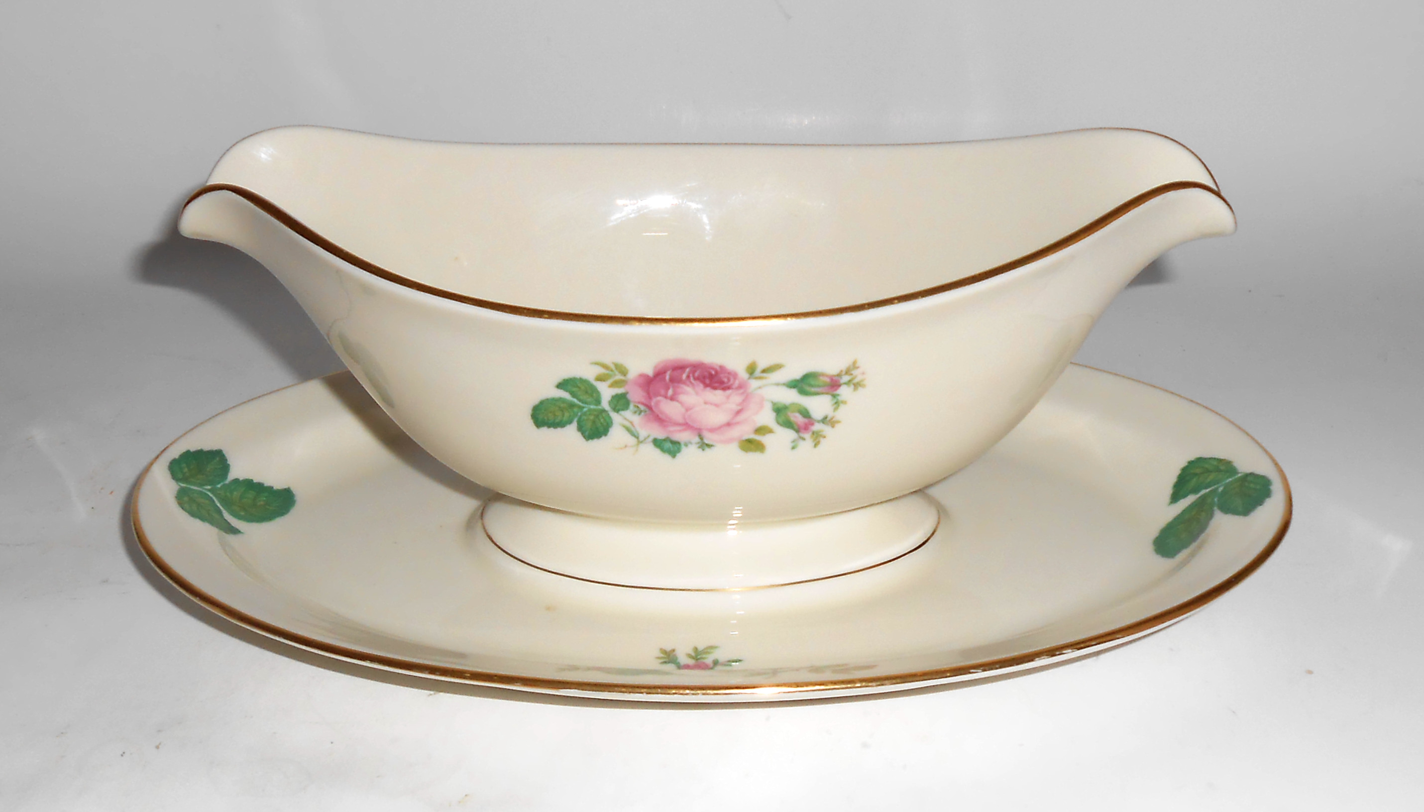 Pickard China Maria Rose W/Gold Gravy Bowl! MINT