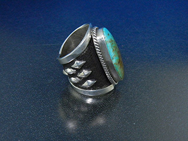 Navajo  Pilot Mountain Turquoise Sterling Silver Ring