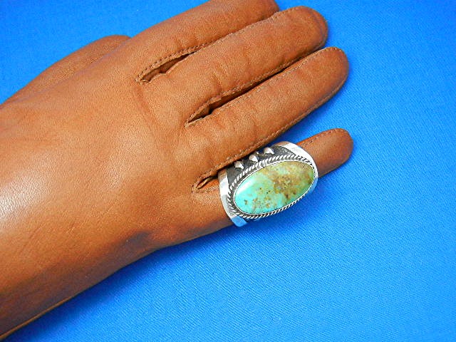 Navajo  Pilot Mountain Turquoise Sterling Silver Ring