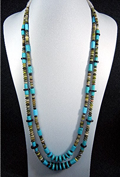 Navajo Turquoise Spiny Oyster Jasper Necklace S. Turpen