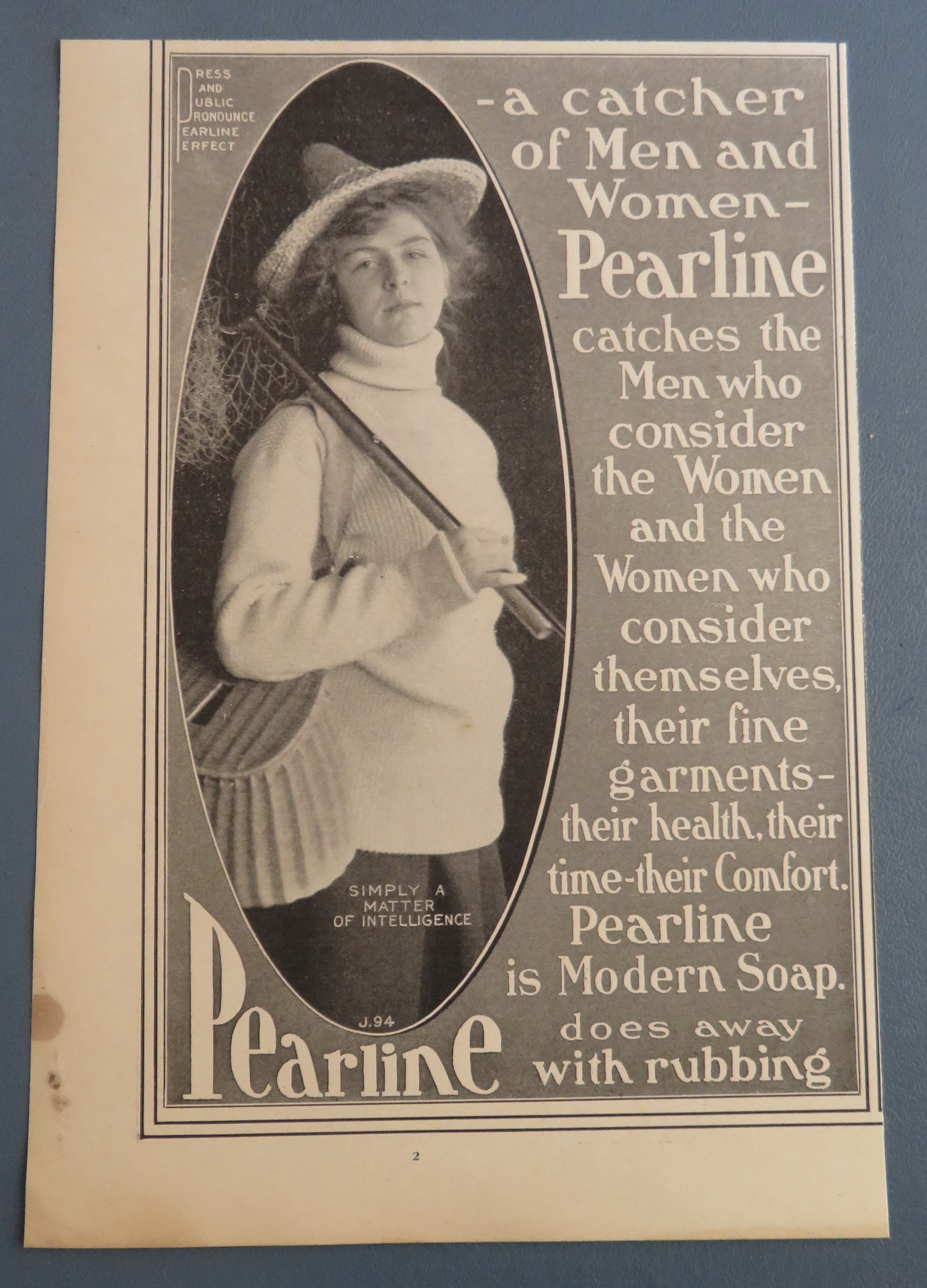 1902 Pearline Modern Soap with Woman In Hat