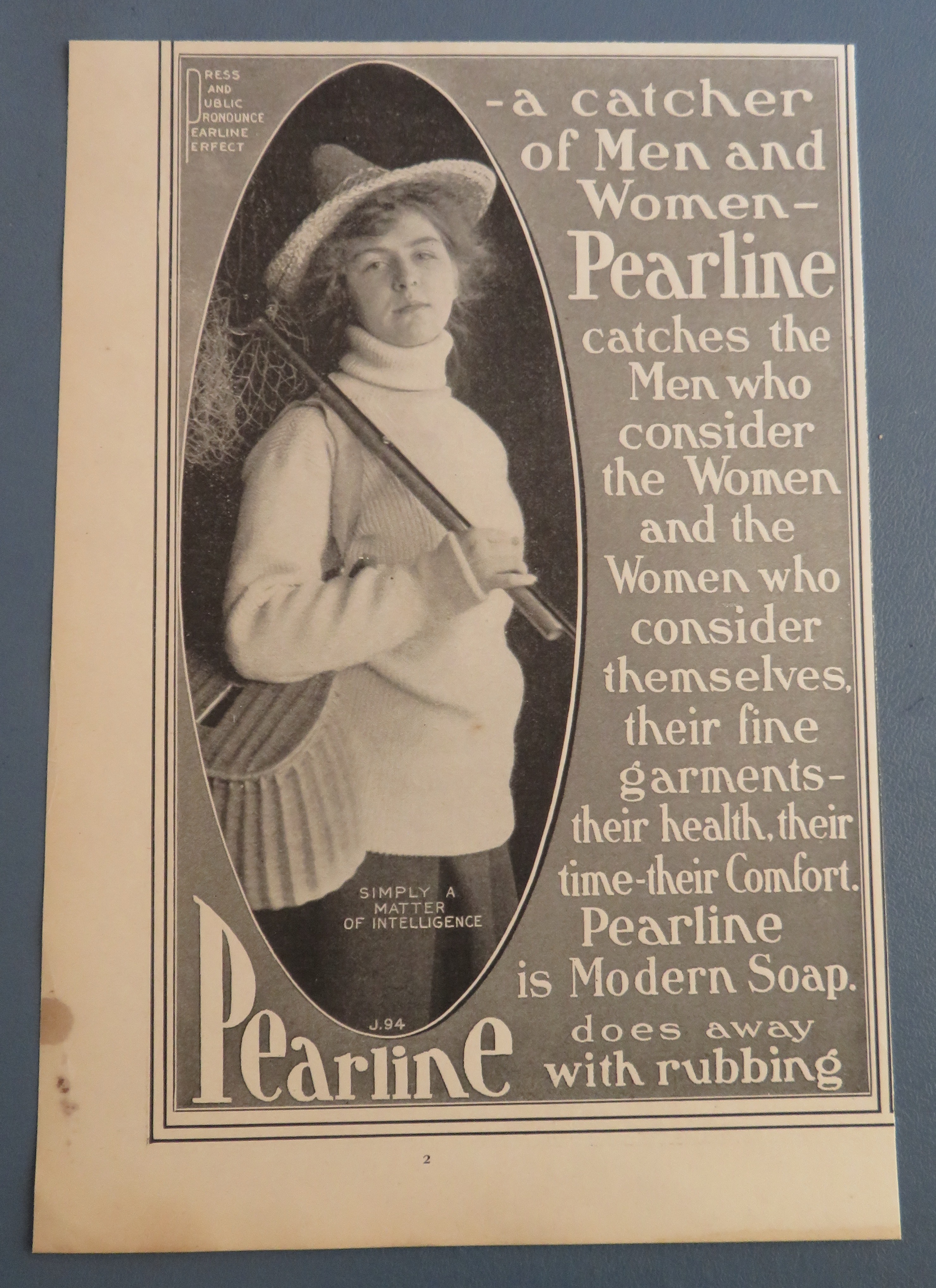 1902 Pearline Modern Soap with Woman In Hat