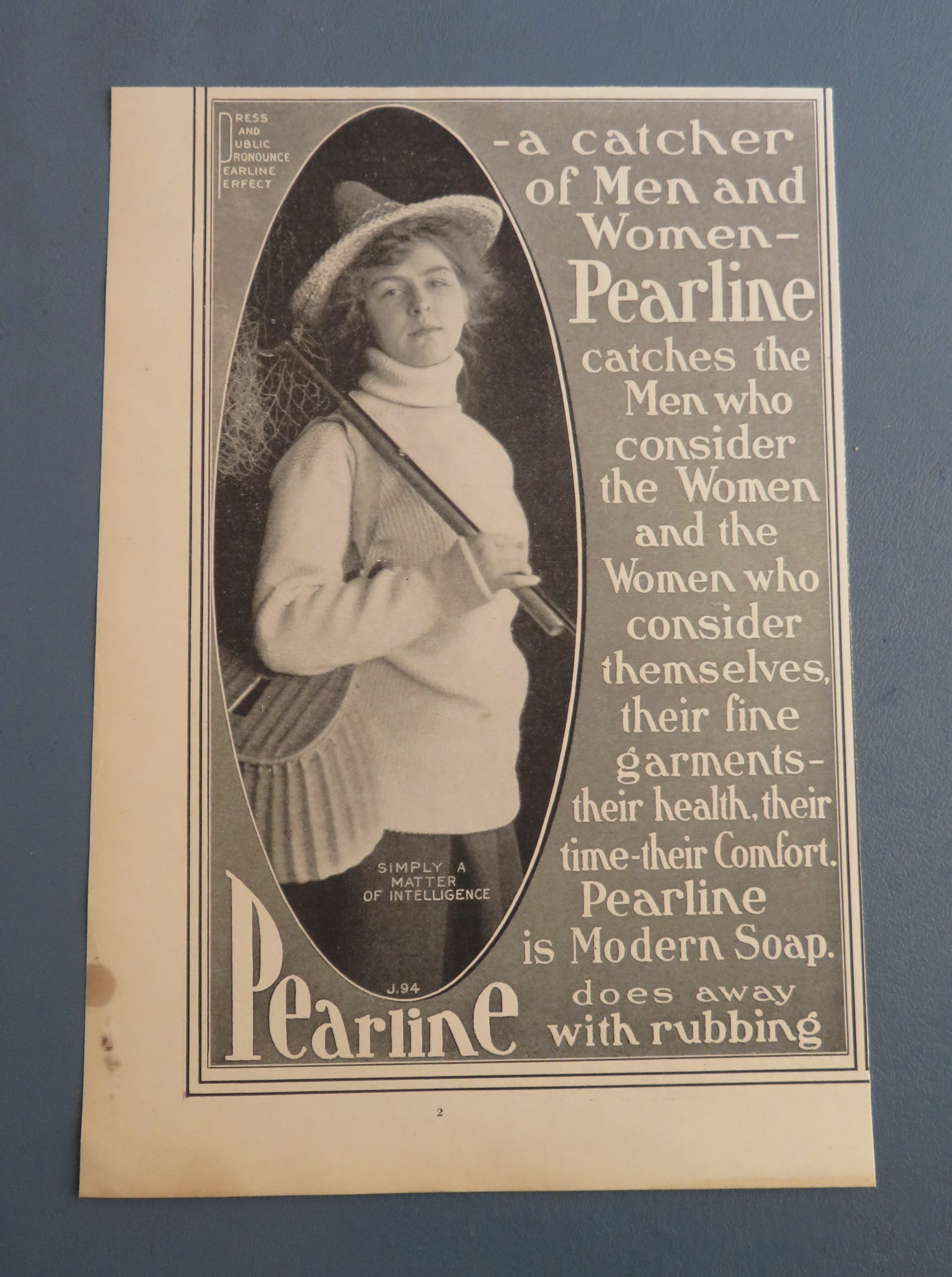 1902 Pearline Modern Soap with Woman In Hat