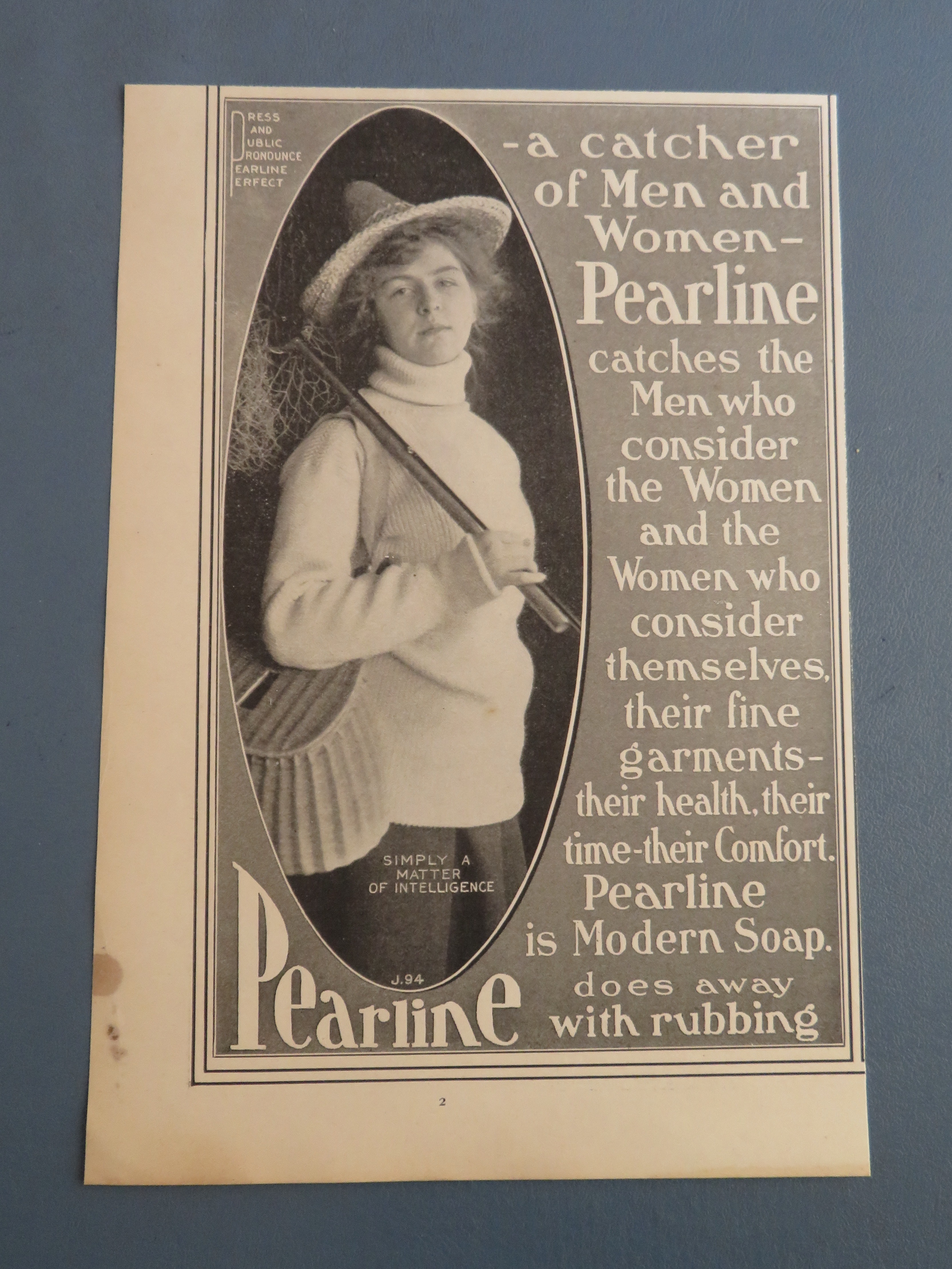 1902 Pearline Modern Soap with Woman In Hat