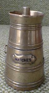 Miniature Brass Match Safe Keg or Barrel Hinged