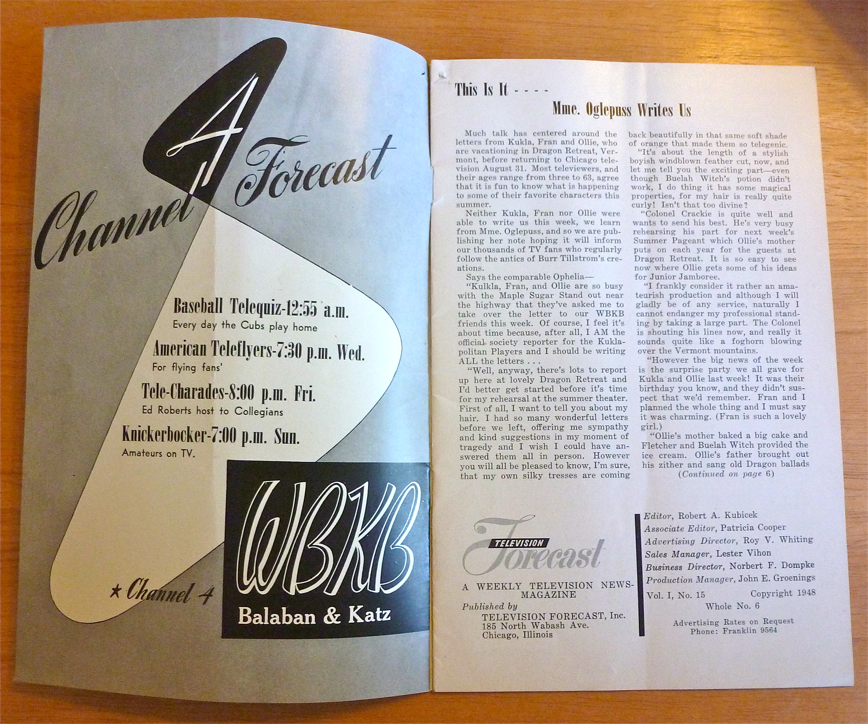 1948 Chicago Television Forecast Vol.1-#15 Young/Victor