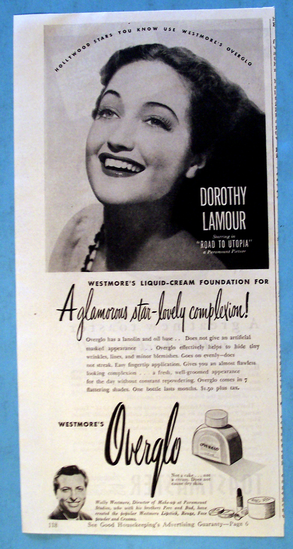 Vintage Ad: 1946 Westmore Make Up with Dorothy Lamour