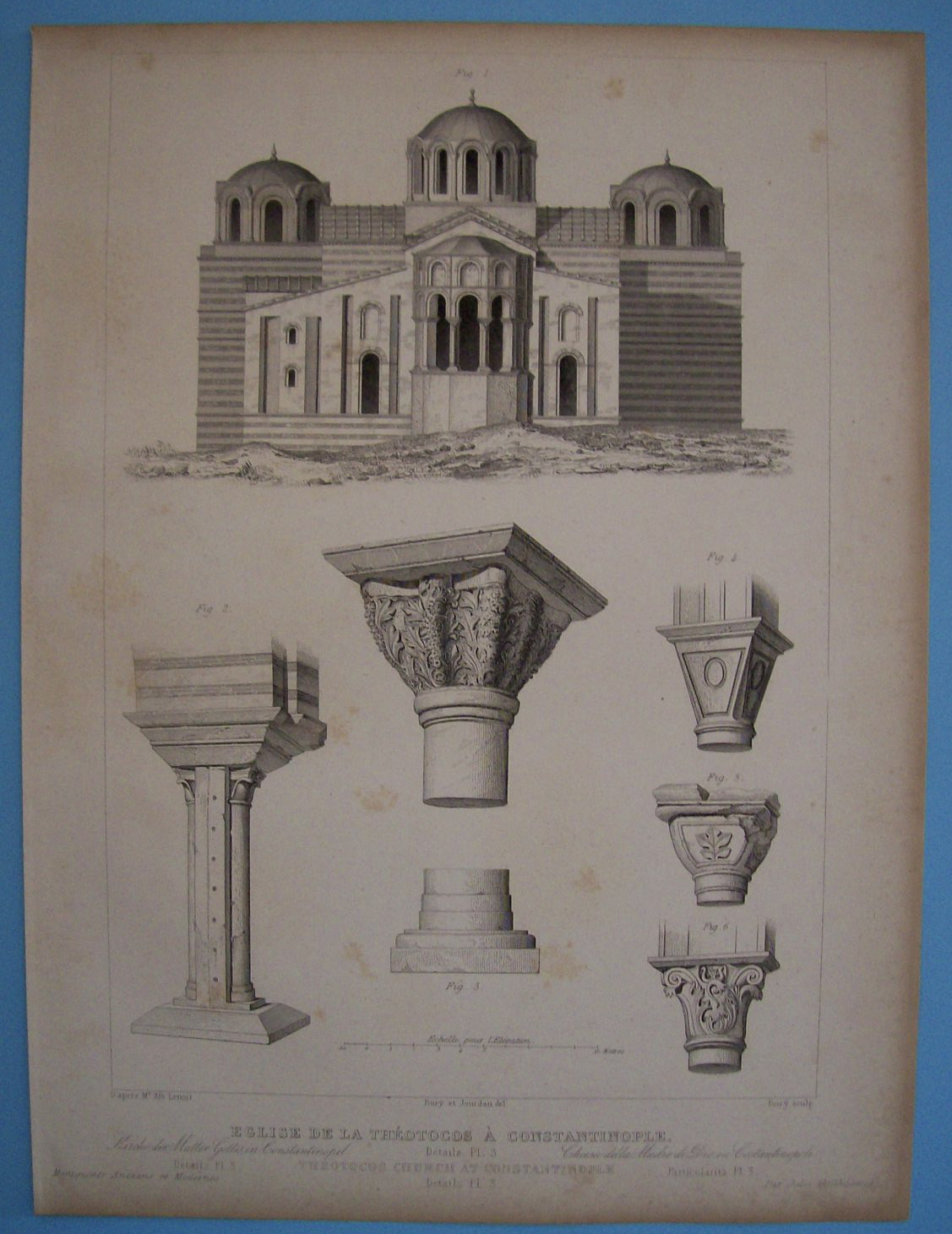 Eglise De La Theotocos A Constantinople-1852 Lithograph