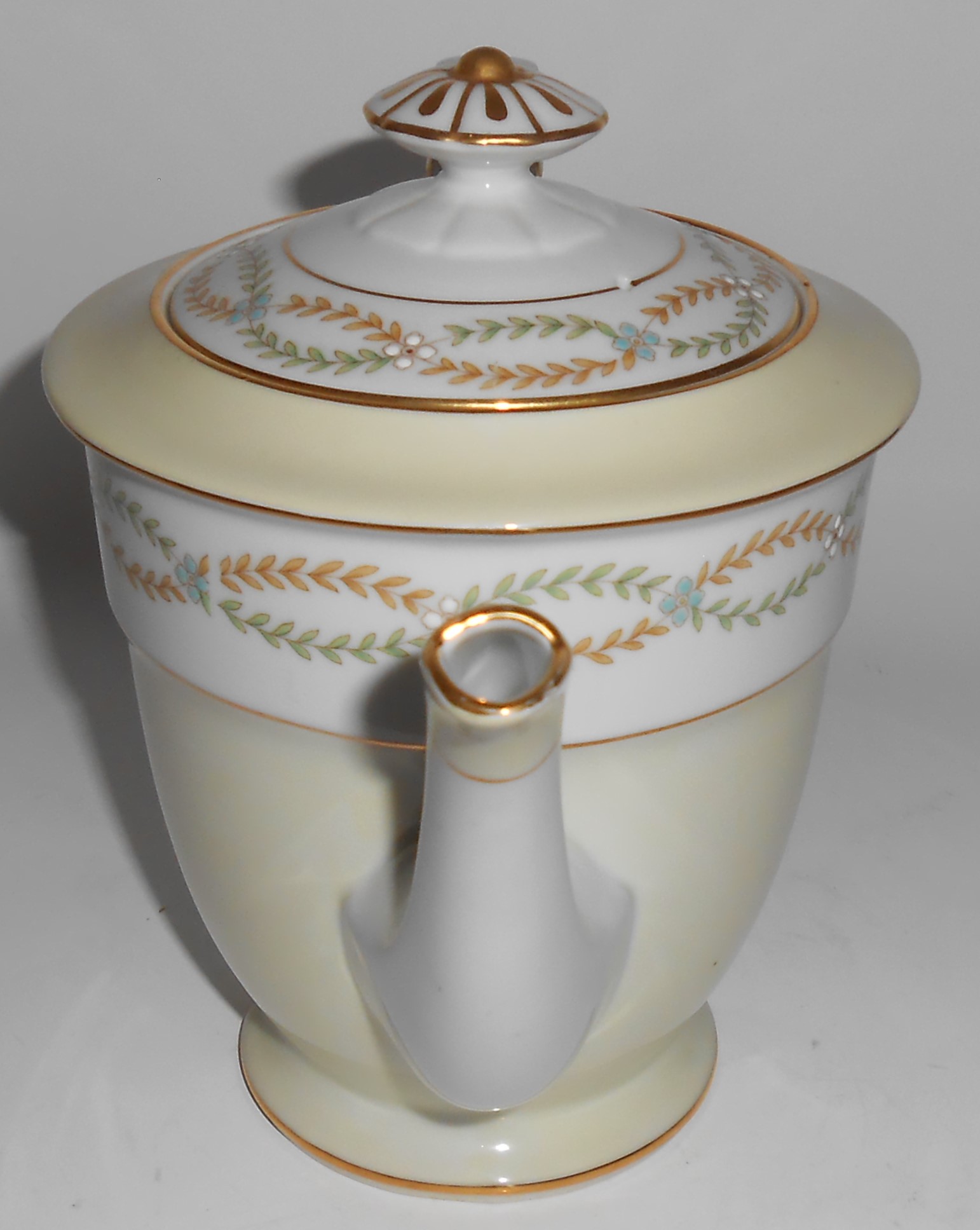 Early Noritake China Laurel Swags w/Gold Band Teapot