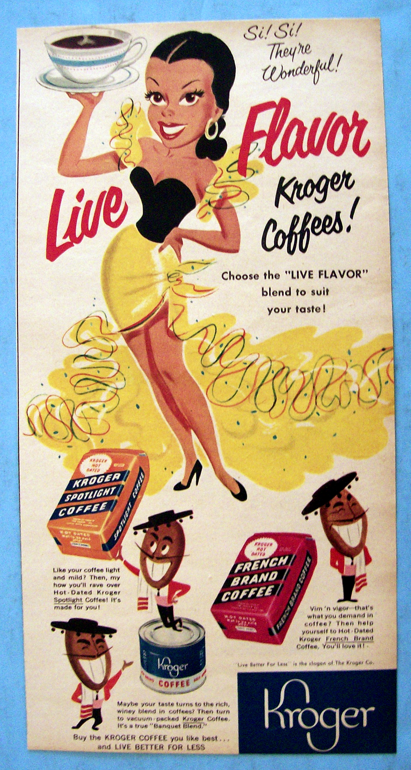1951 Kroger Coffee with Lovely Woman