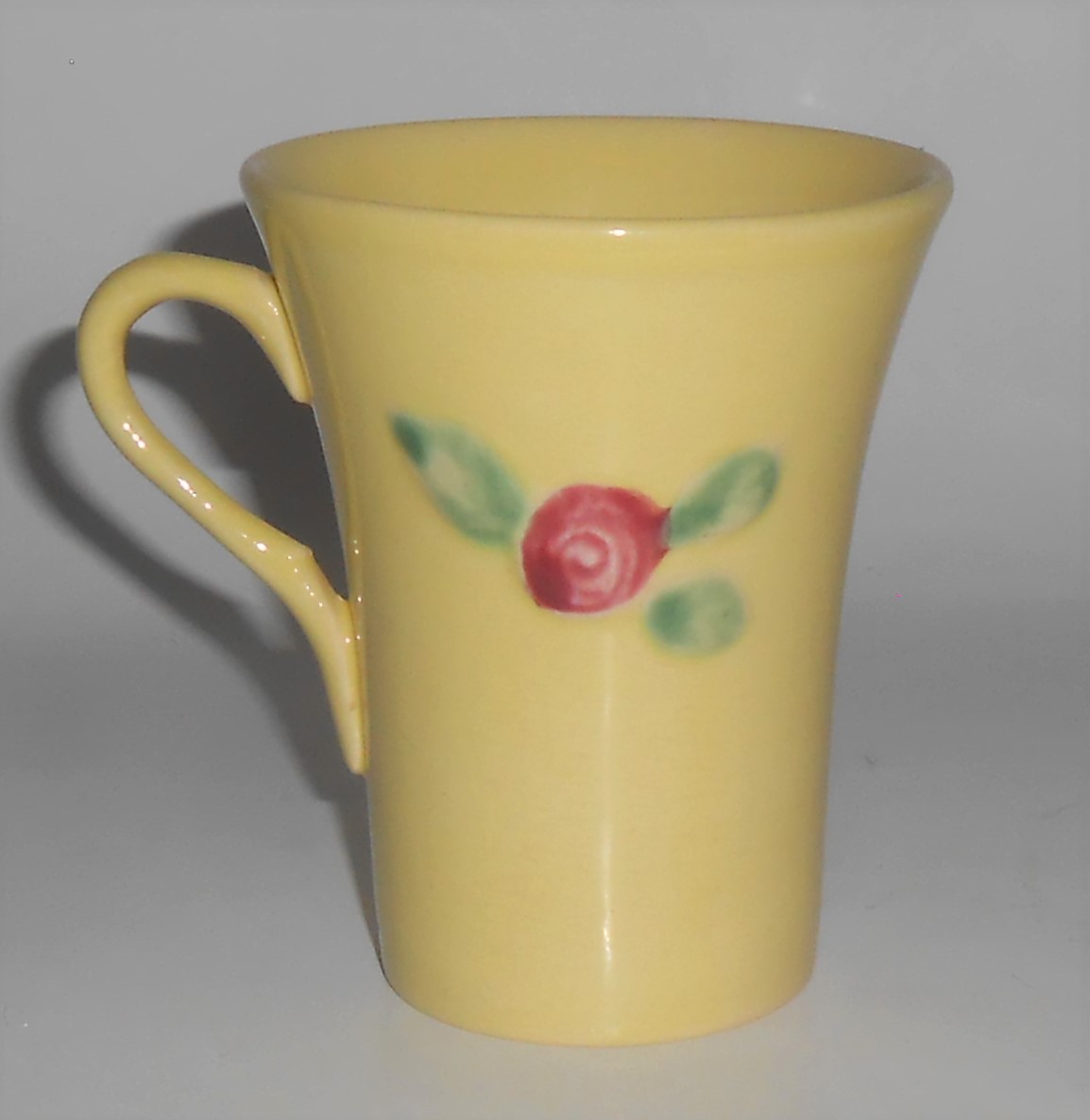 Coors Pottery Rosebud Rare Yellow Handled Tumbler
