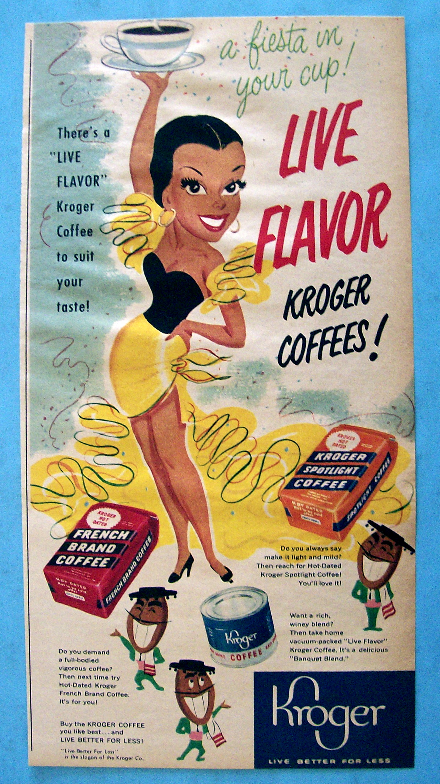1951 Kroger Coffee with Woman Holding a Cup