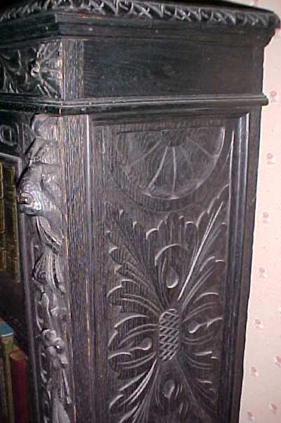 Bookcase Ornate Carving Two Door Lions