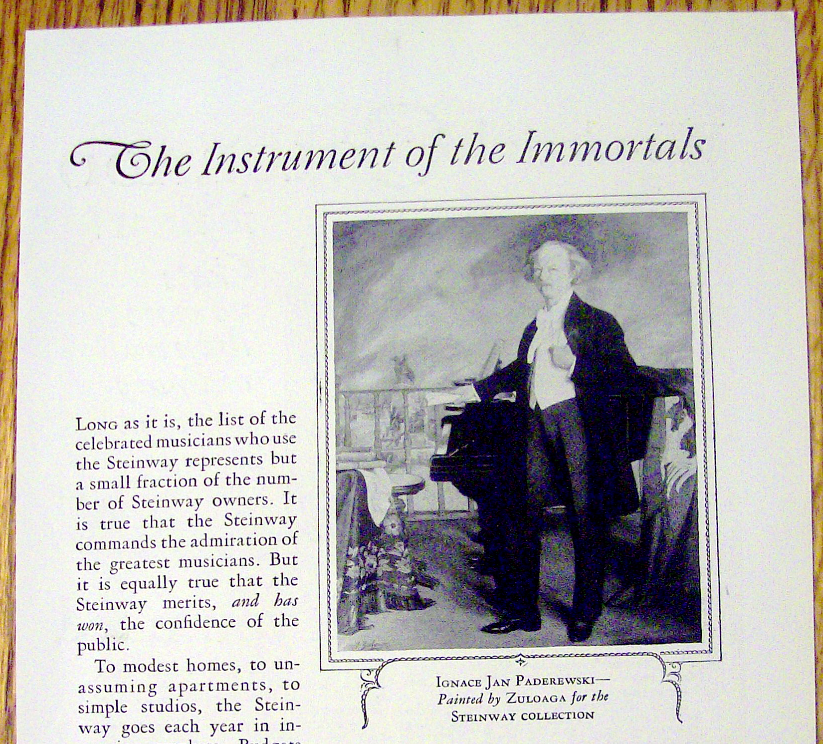 1926 Steinway Piano with Ignace Paderewski
