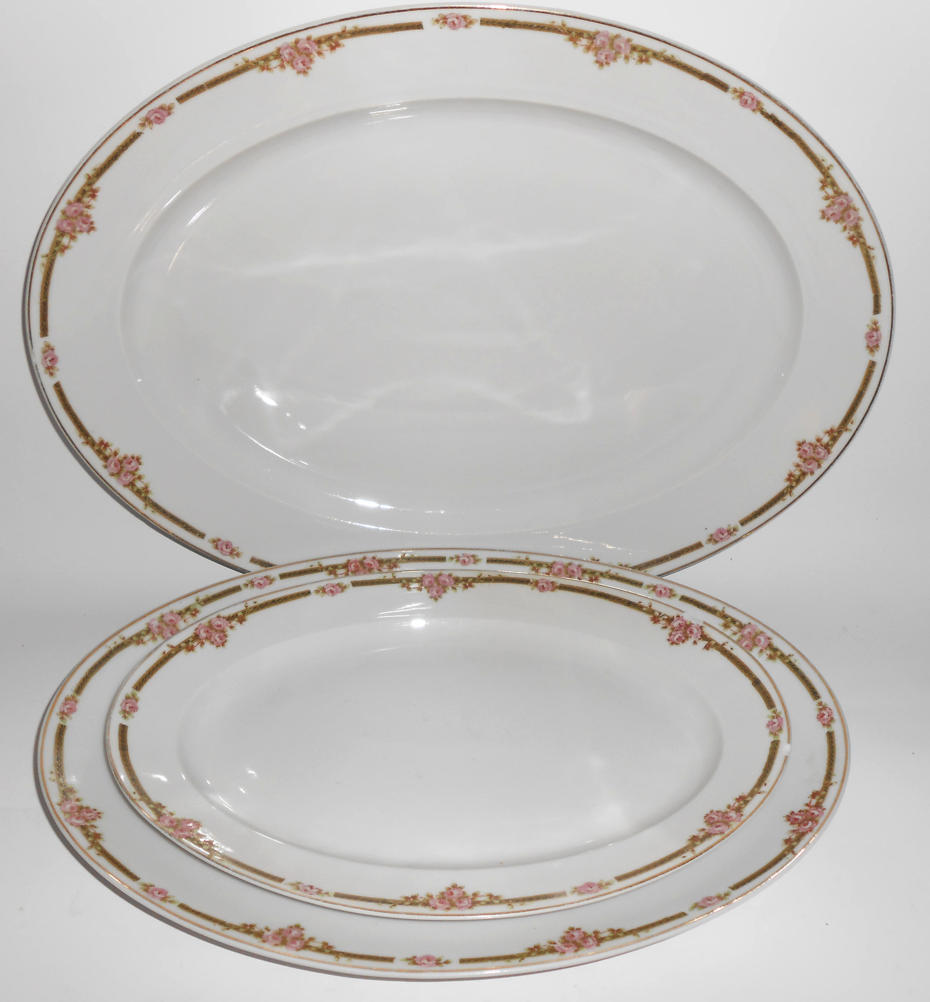 Nagoya Shokai Japan Porcelain China Pink Roses Set/3 Pl