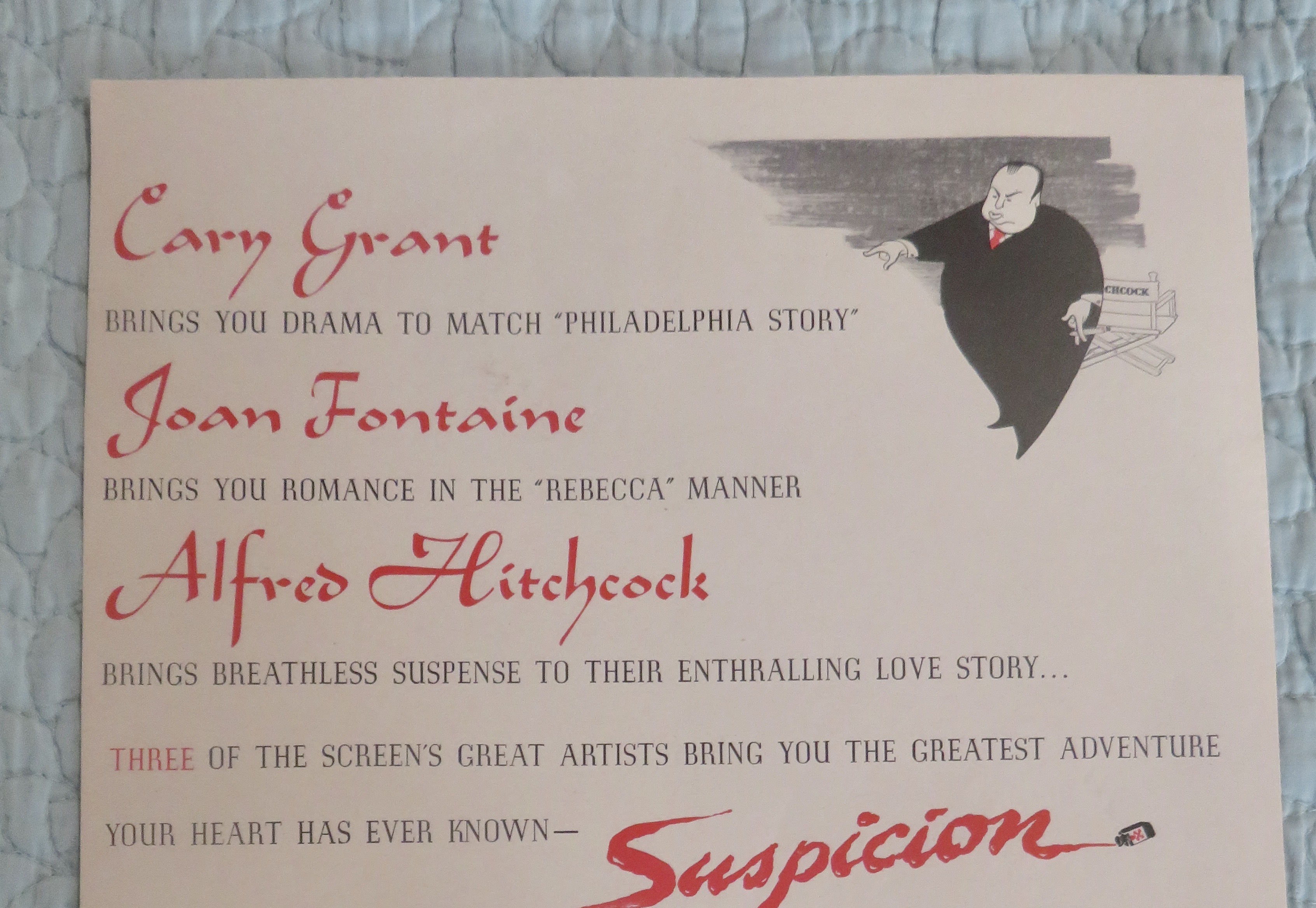 1941 Alfred Hitchcock's Suspicion with Cary Grant