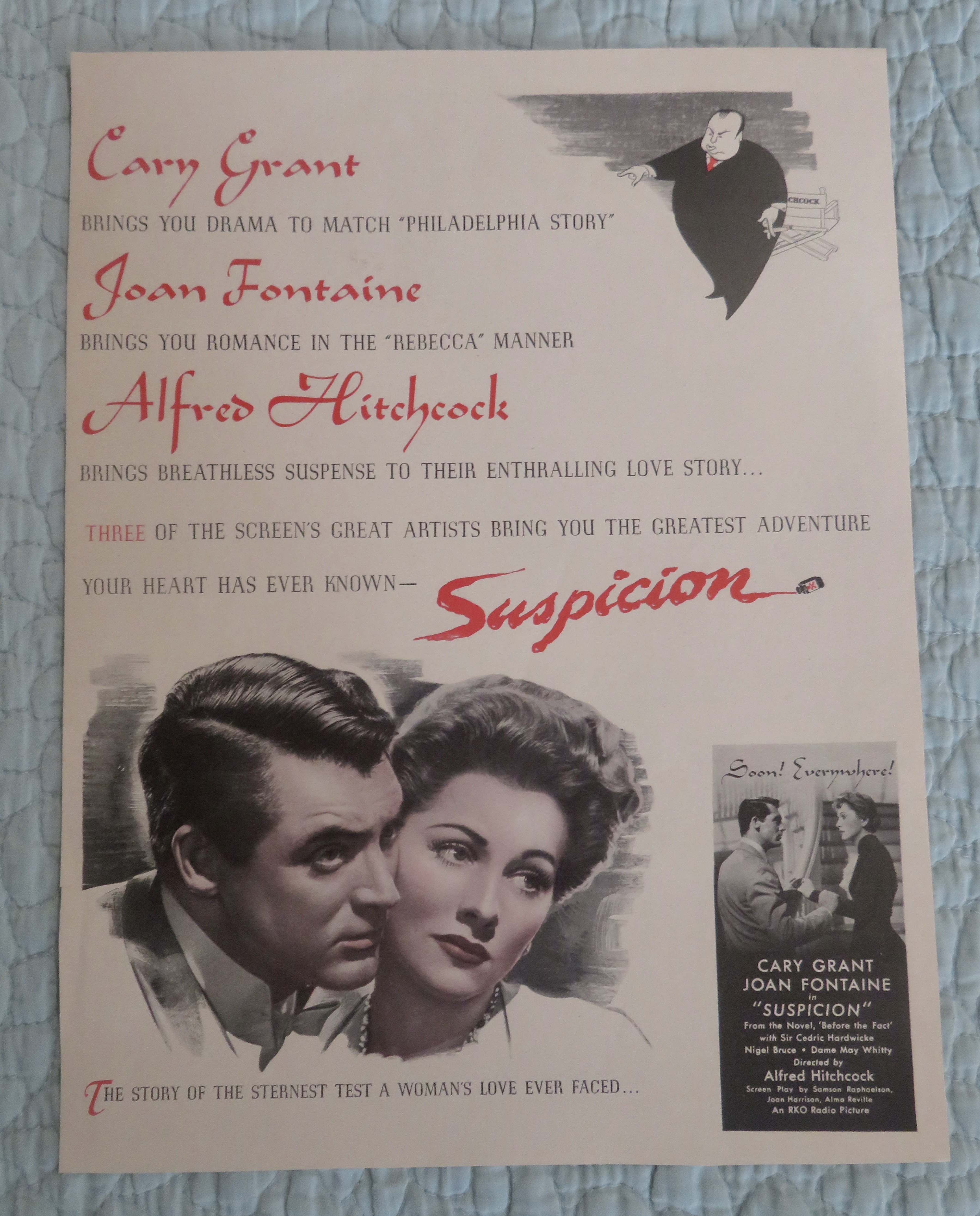 1941 Alfred Hitchcock's Suspicion with Cary Grant