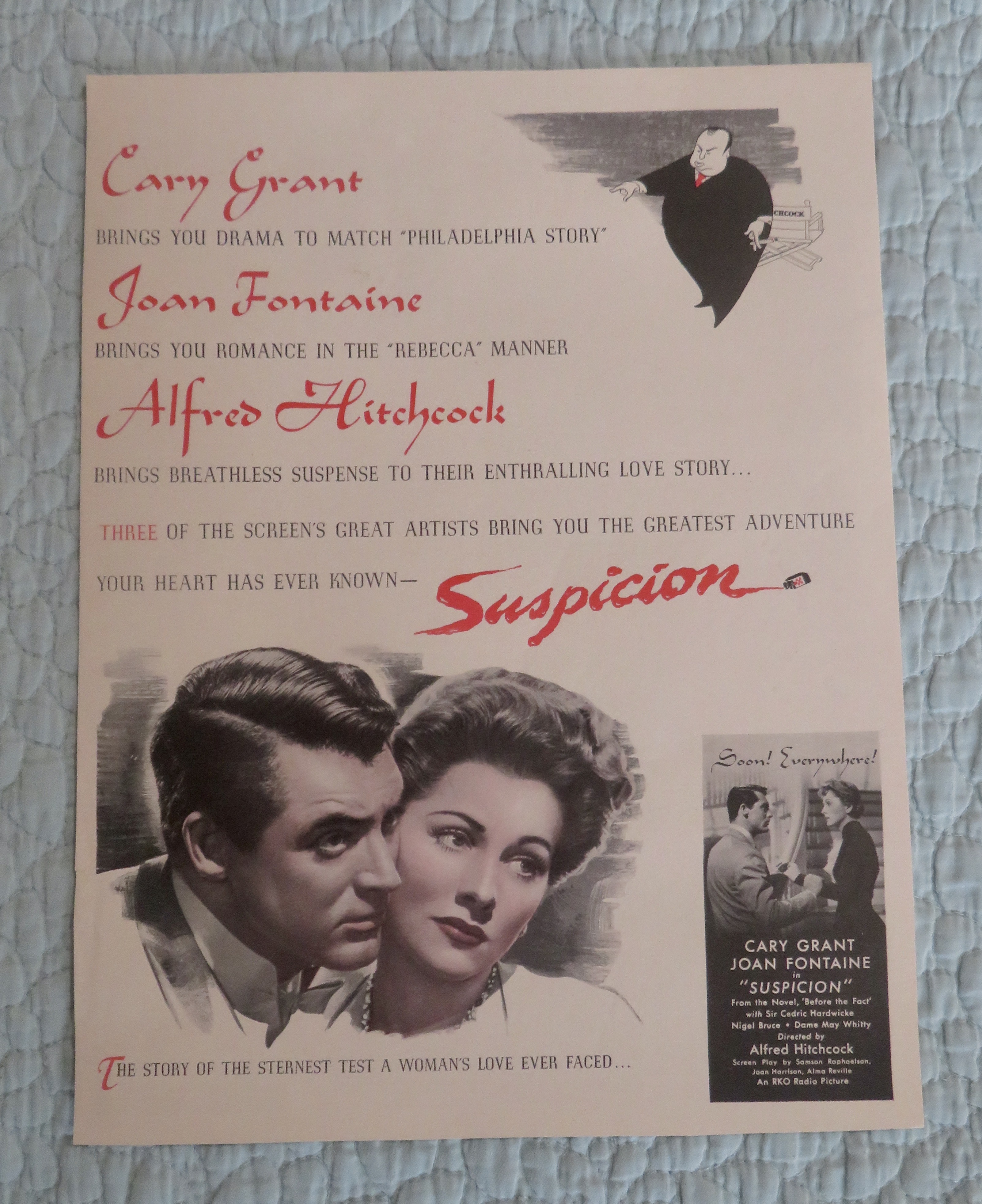 1941 Alfred Hitchcock's Suspicion with Cary Grant