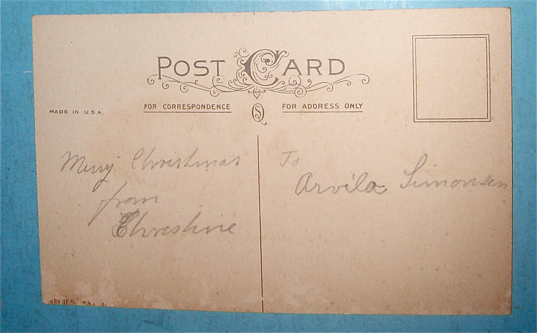 A Joyful Christmas Postcard with Little Girl Sleeping
