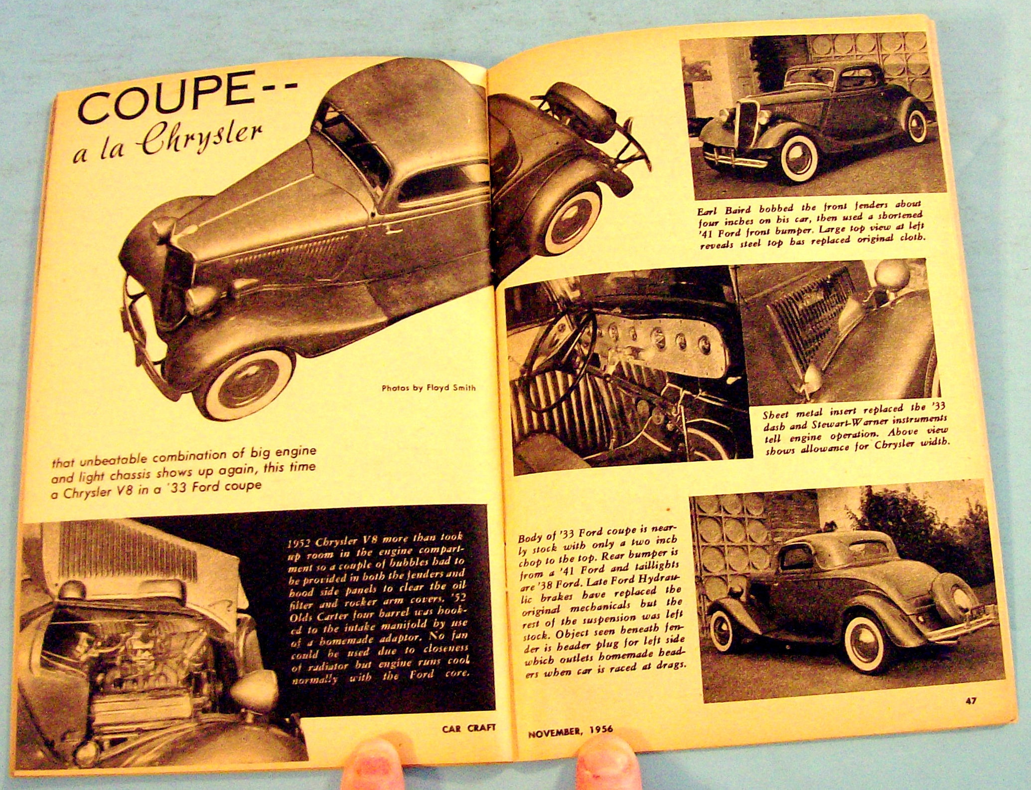 Car Craft November 1956 The Plastic Surgeon