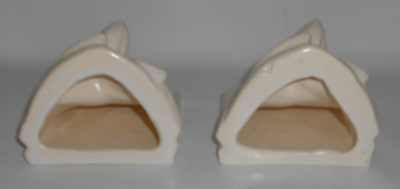 VINTAGE Brush McCoy Art Pottery Matte White Set Bookends