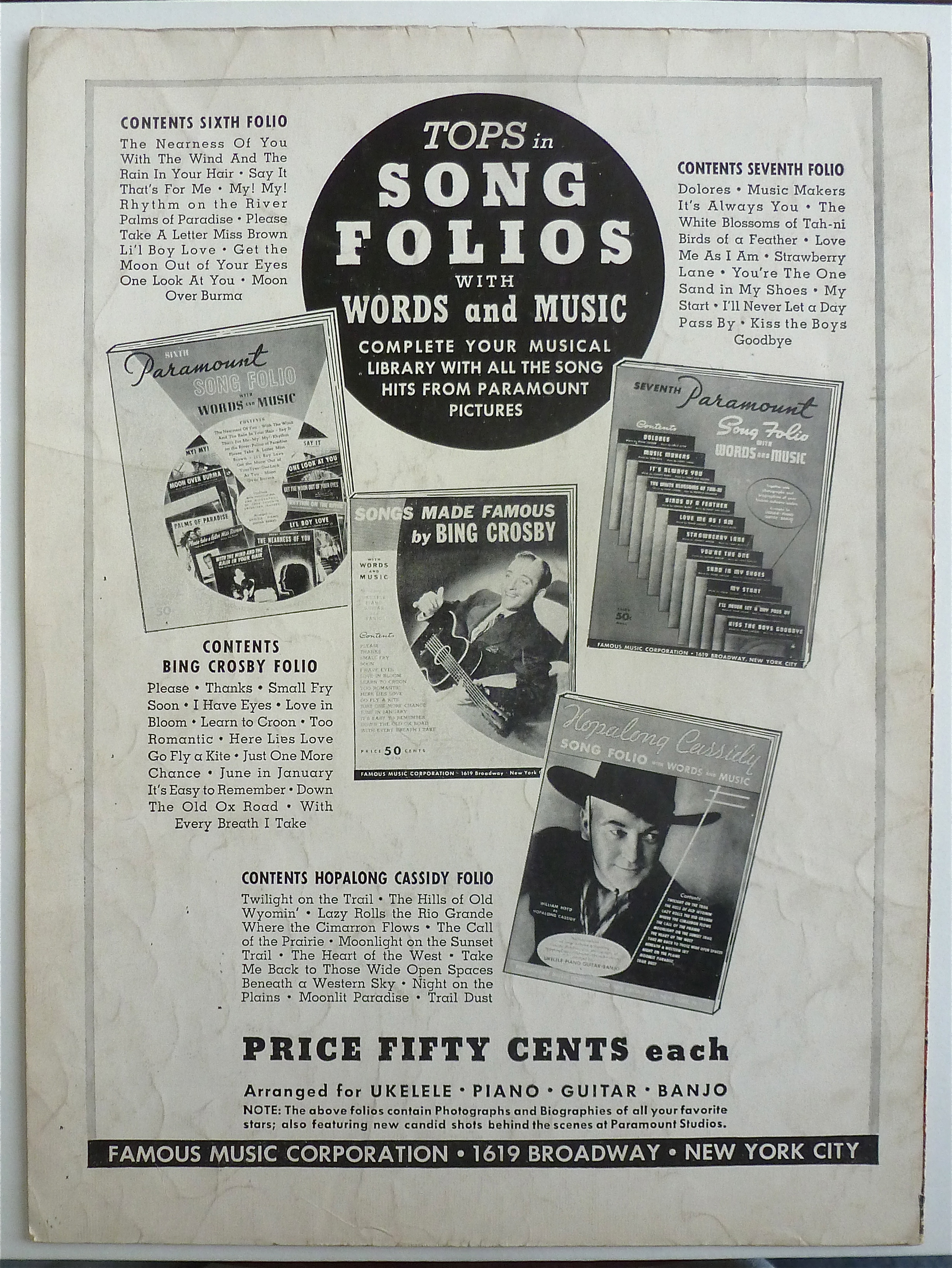 Sheet Music For 1942 Jingle Jangle Jingle (I Got Spurs)