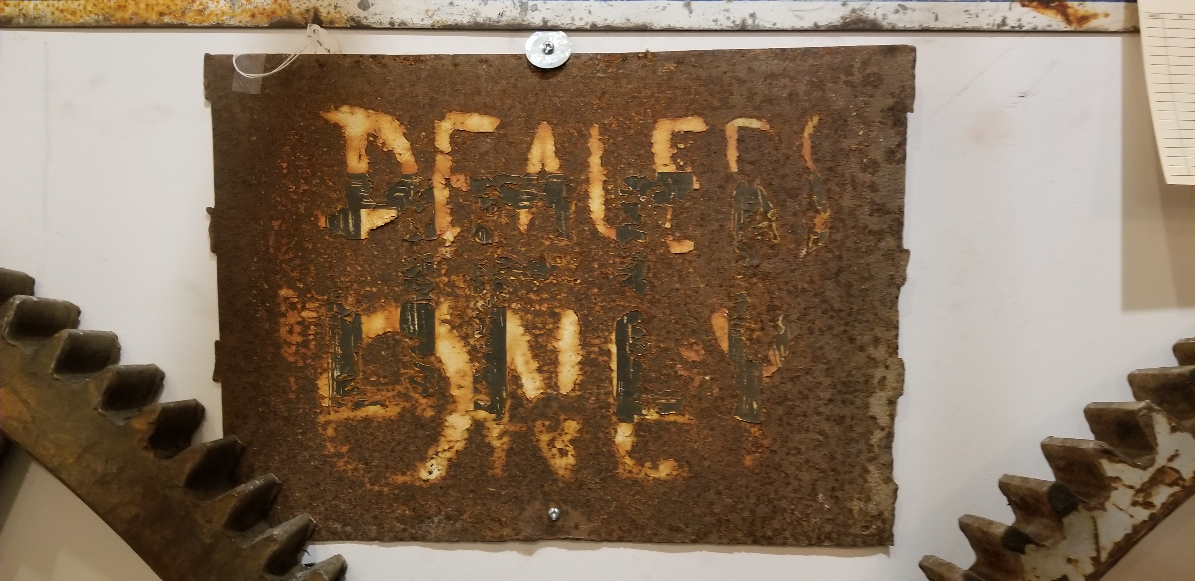 Old Dealers Only Sign