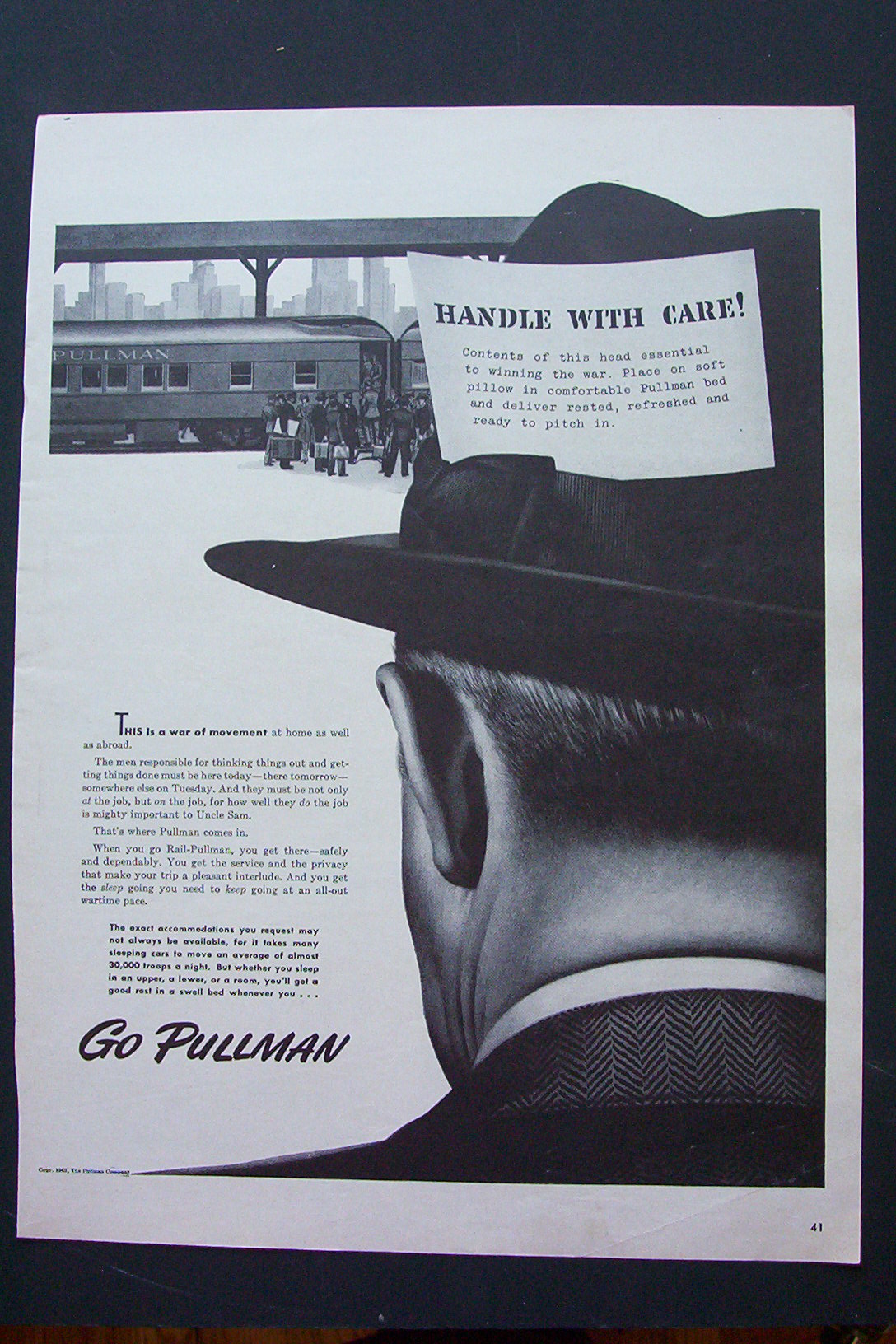 1943 Pullman with the Back of a Man's Head