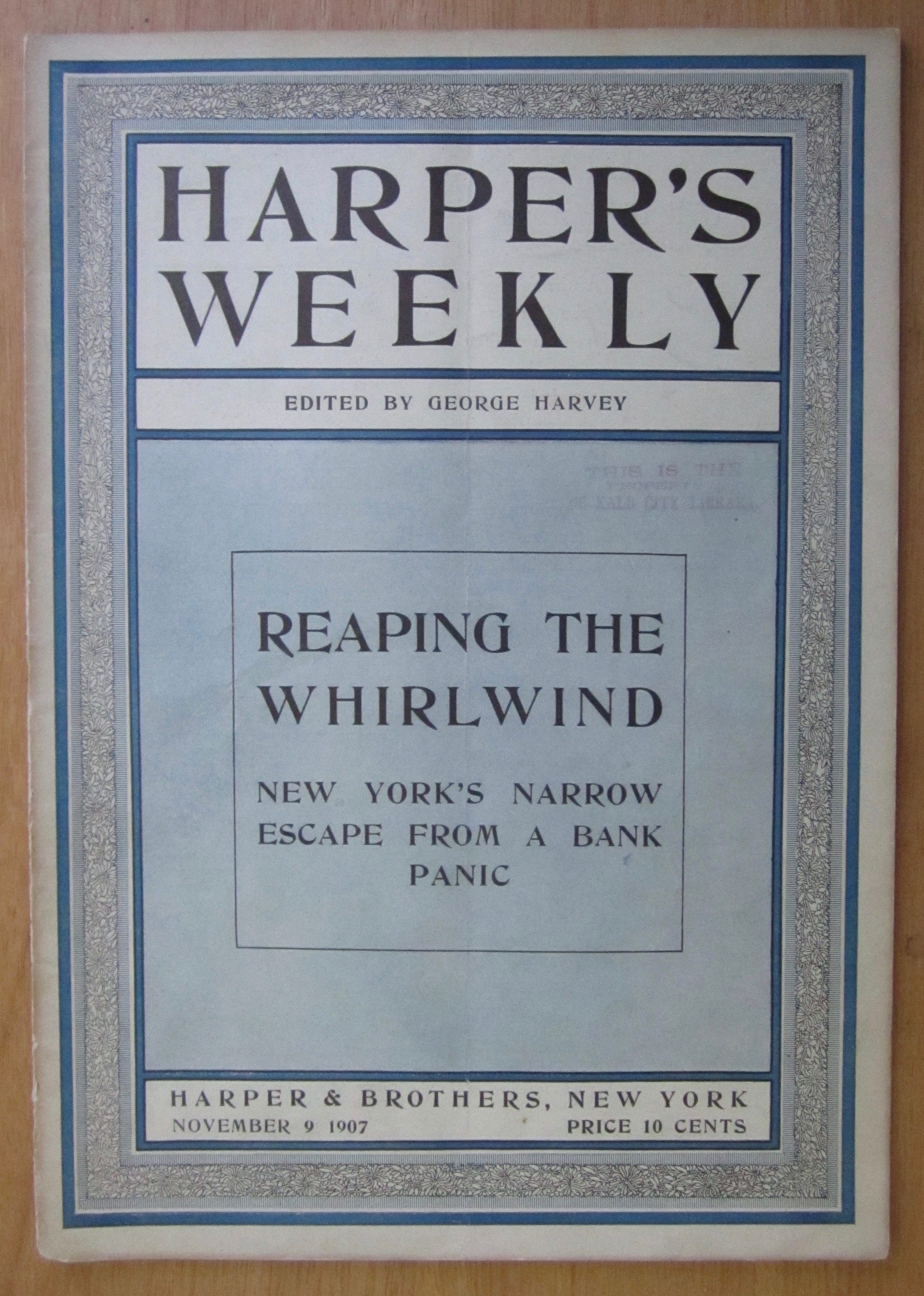 Harper's Weekly Magazine November 9, 1907 Whirlwind