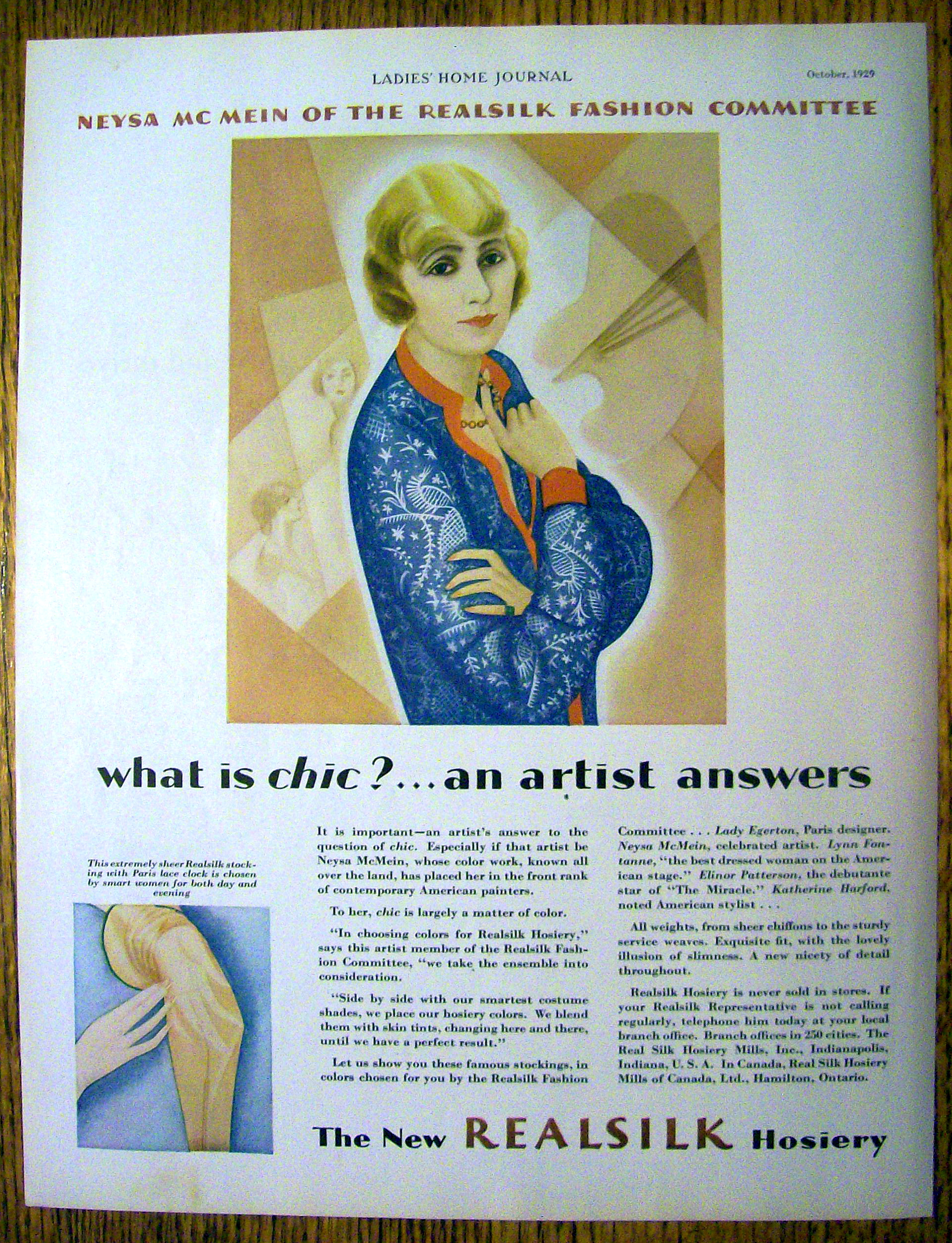 1929 Real Silk Hosiery with Neysa Mc Mein