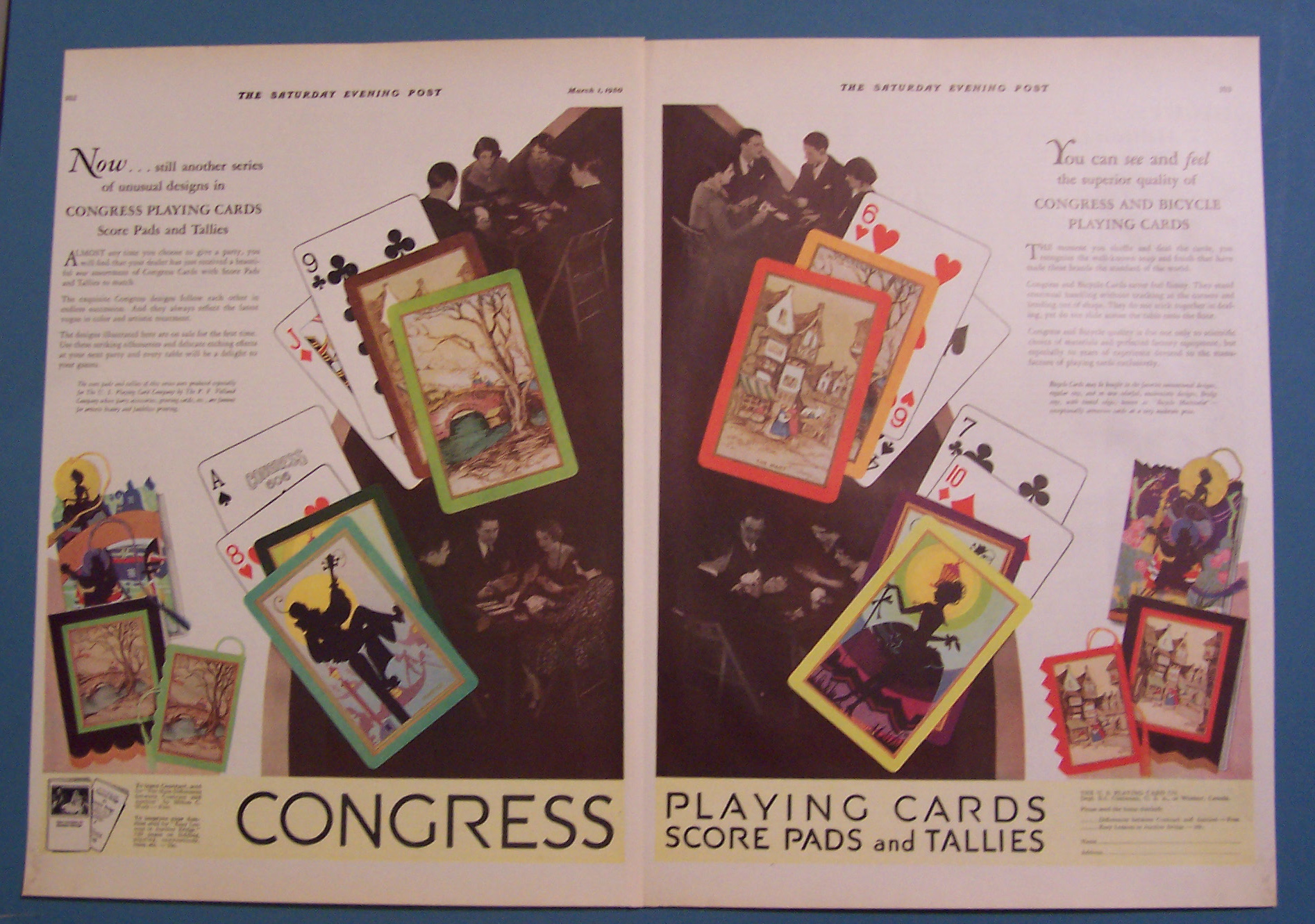1930 Congress Playing Cards with Designs of Cards