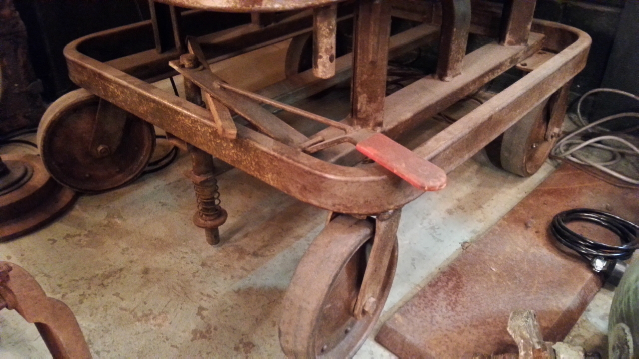 Spinning & Rising Old Factory Work Table