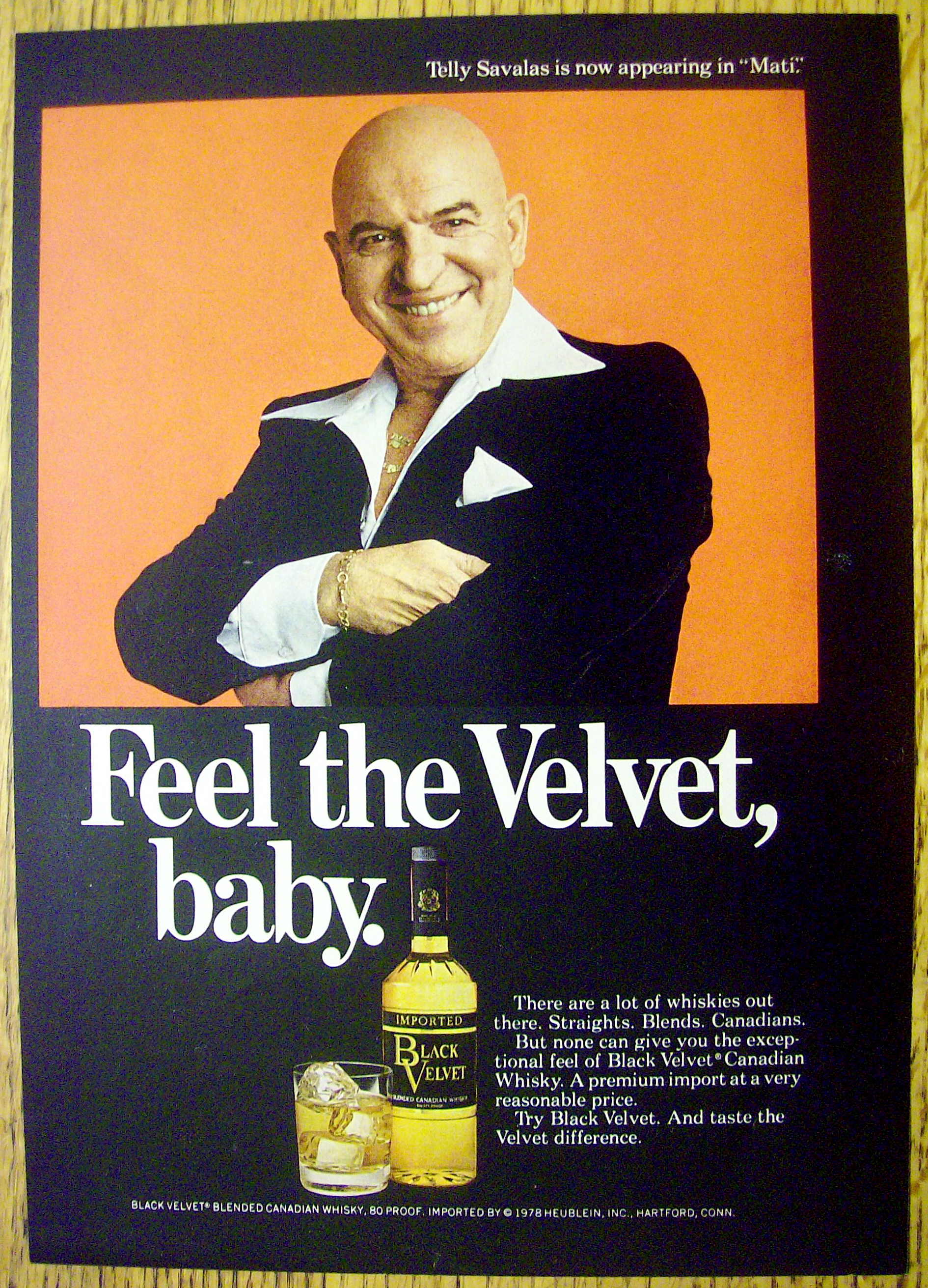 1978 Black Velvet Whiskey with Telly Savalas (Kojak)