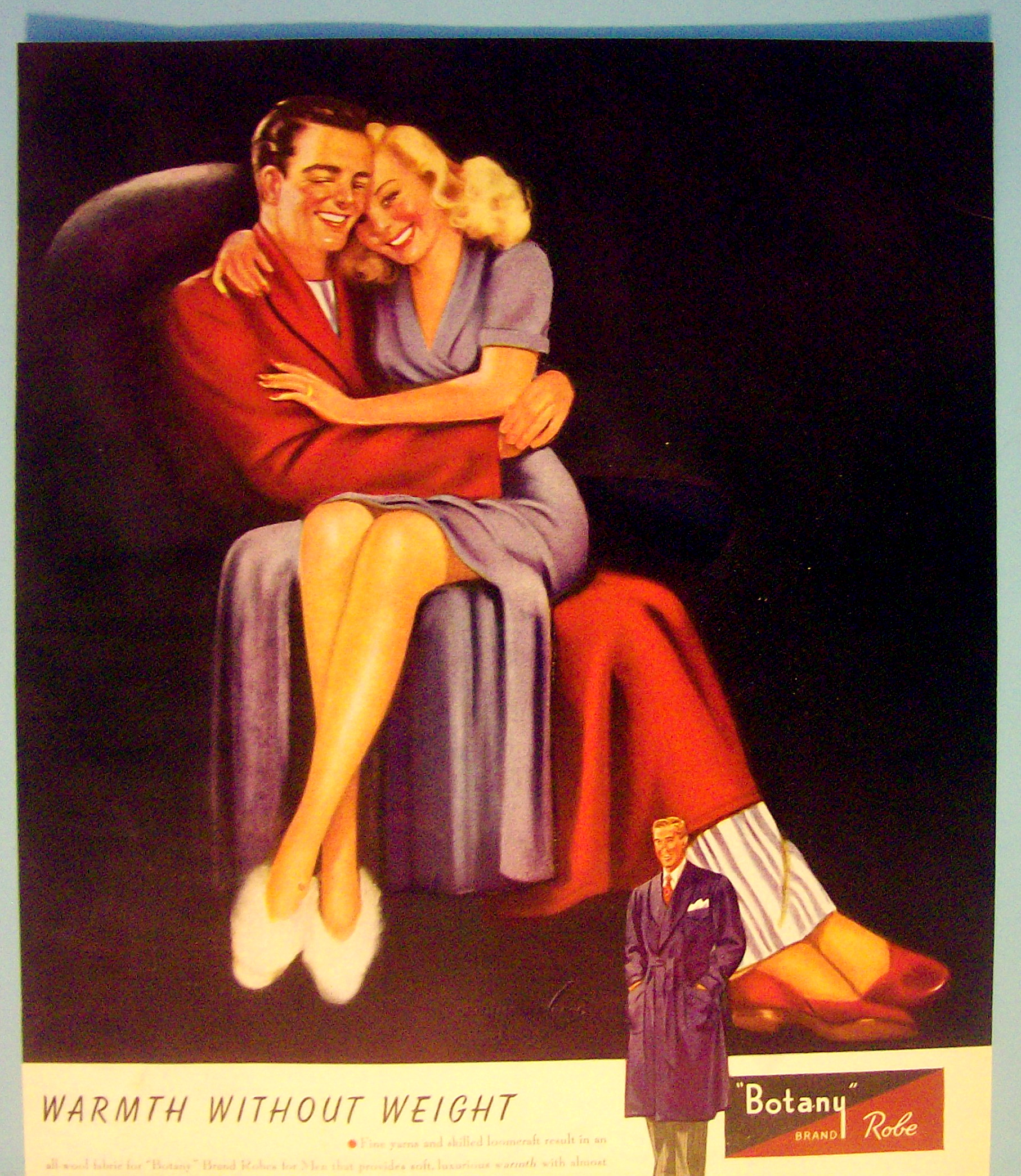 1946 Botany Robes For Men with Woman On Man's Lap