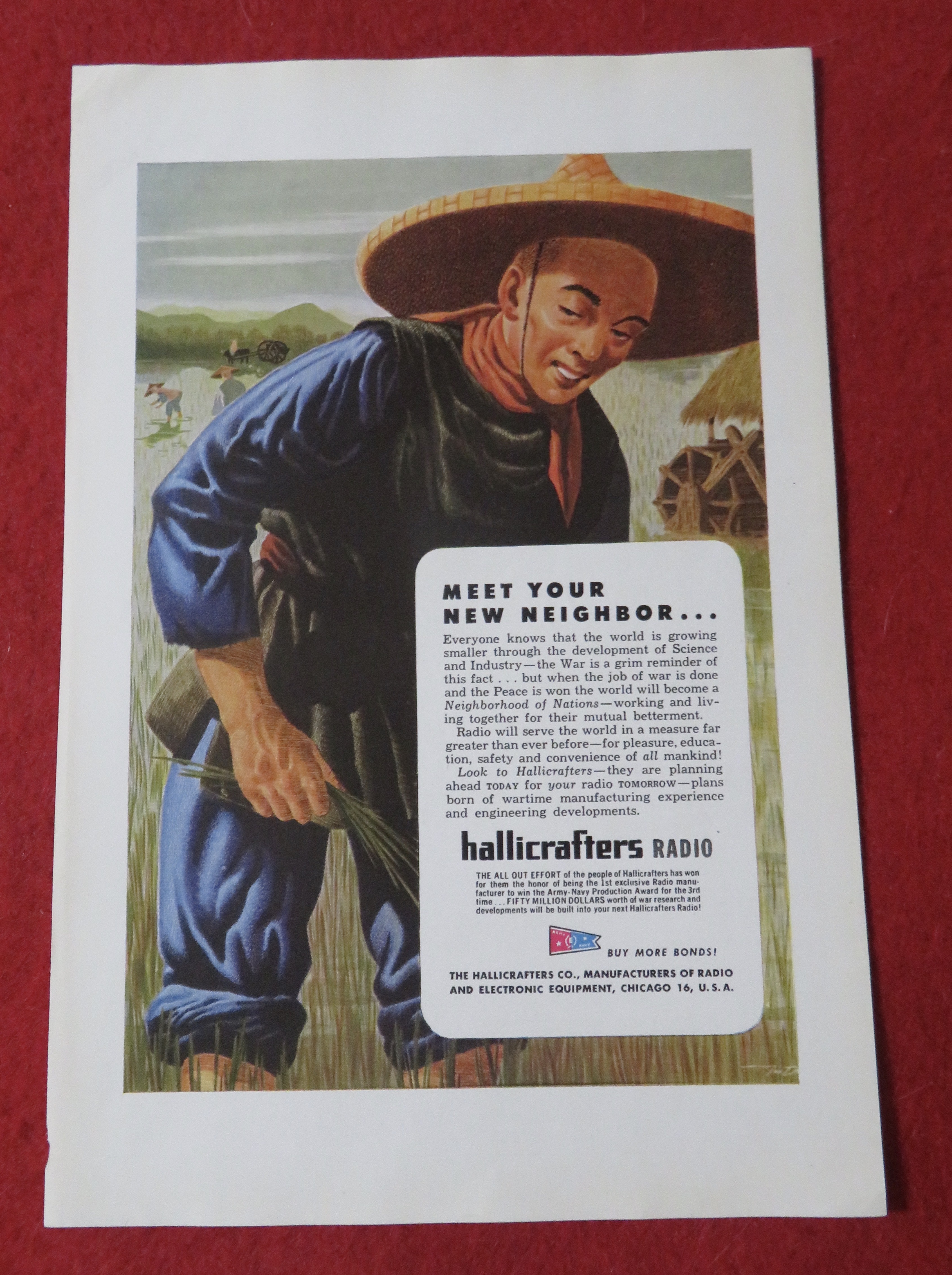 1944 Hallicrafters Radio with Chinese Man Working