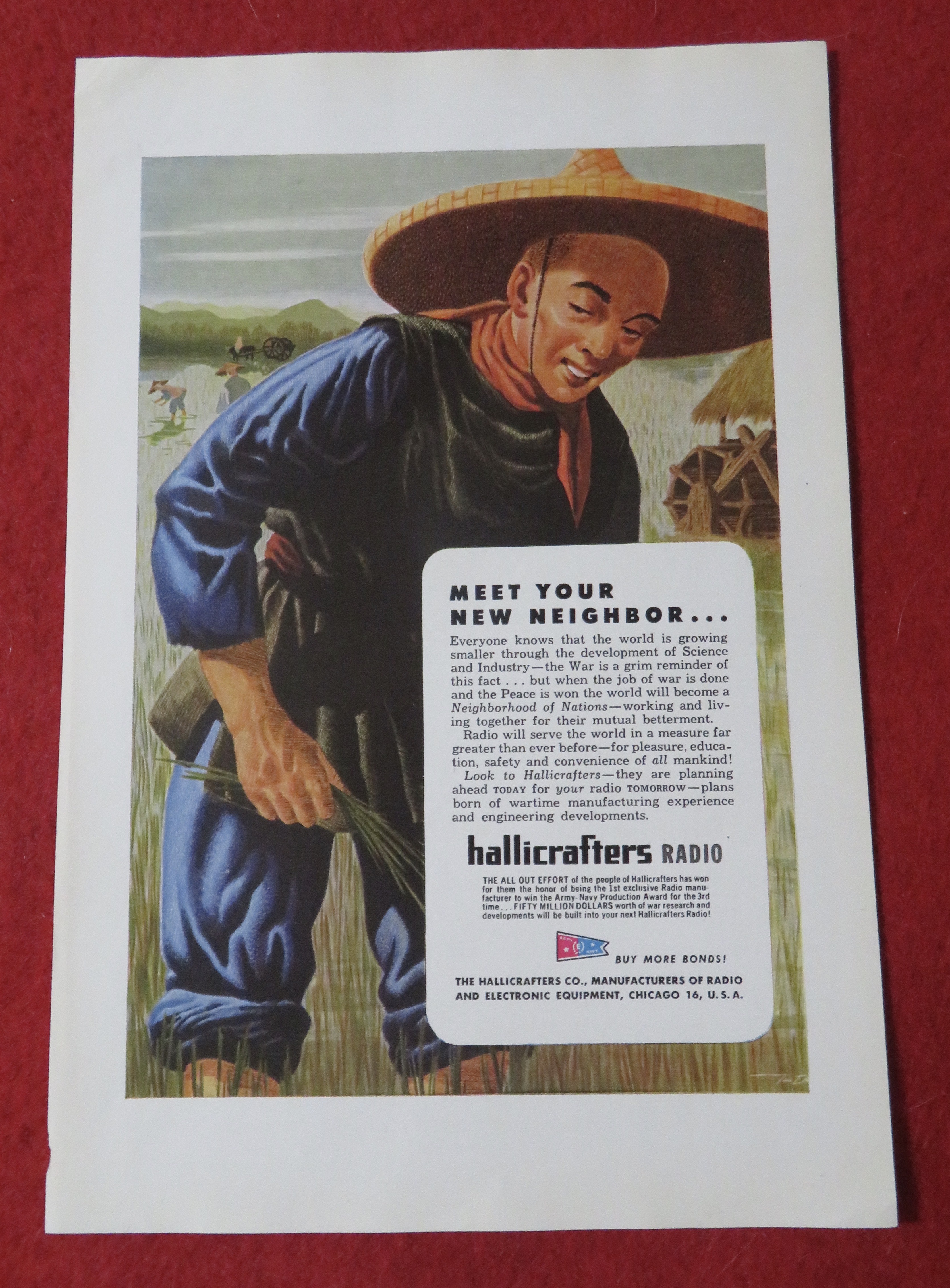 1944 Hallicrafters Radio with Chinese Man Working