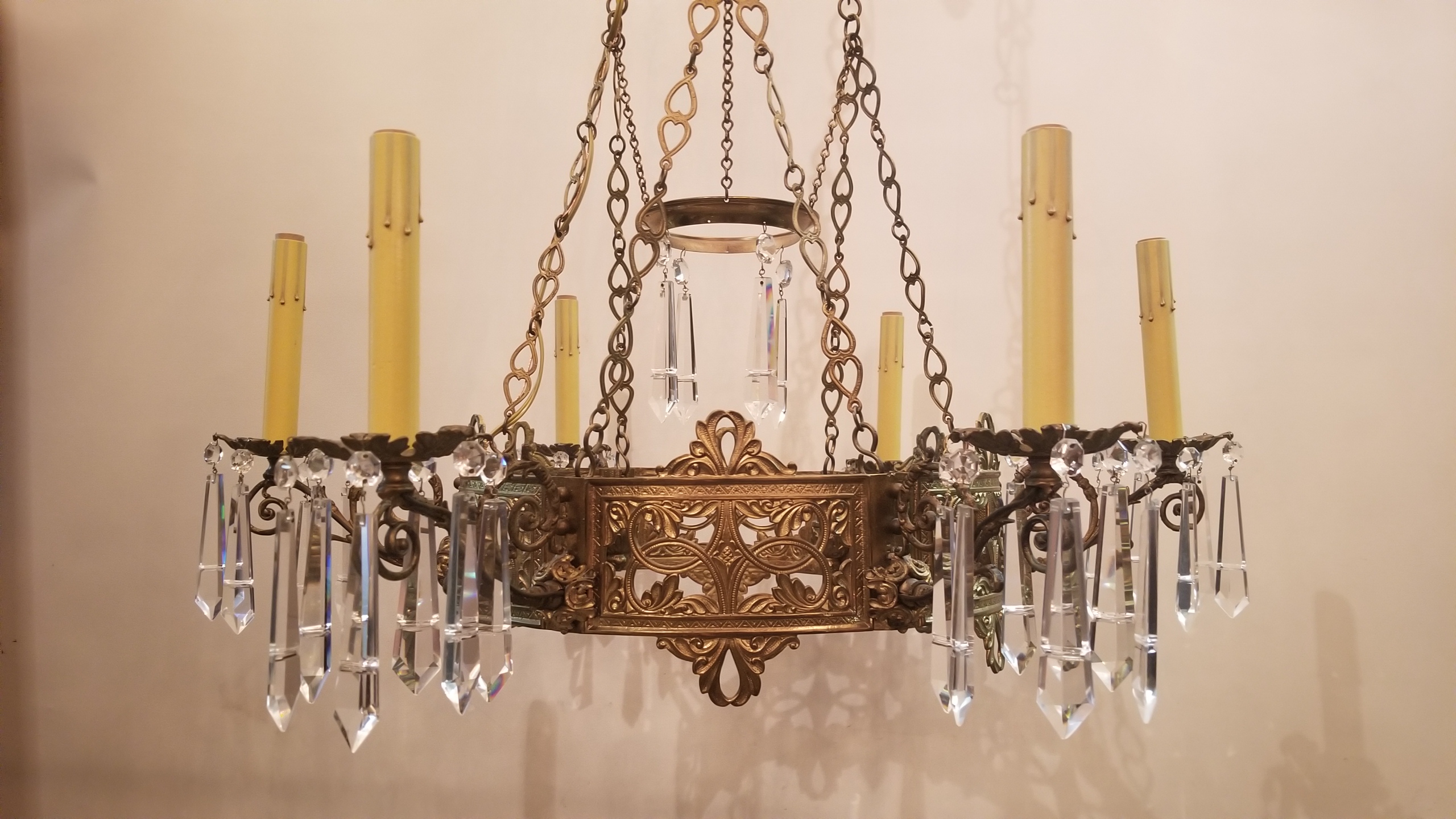Formal crystal/brass fixture   #442