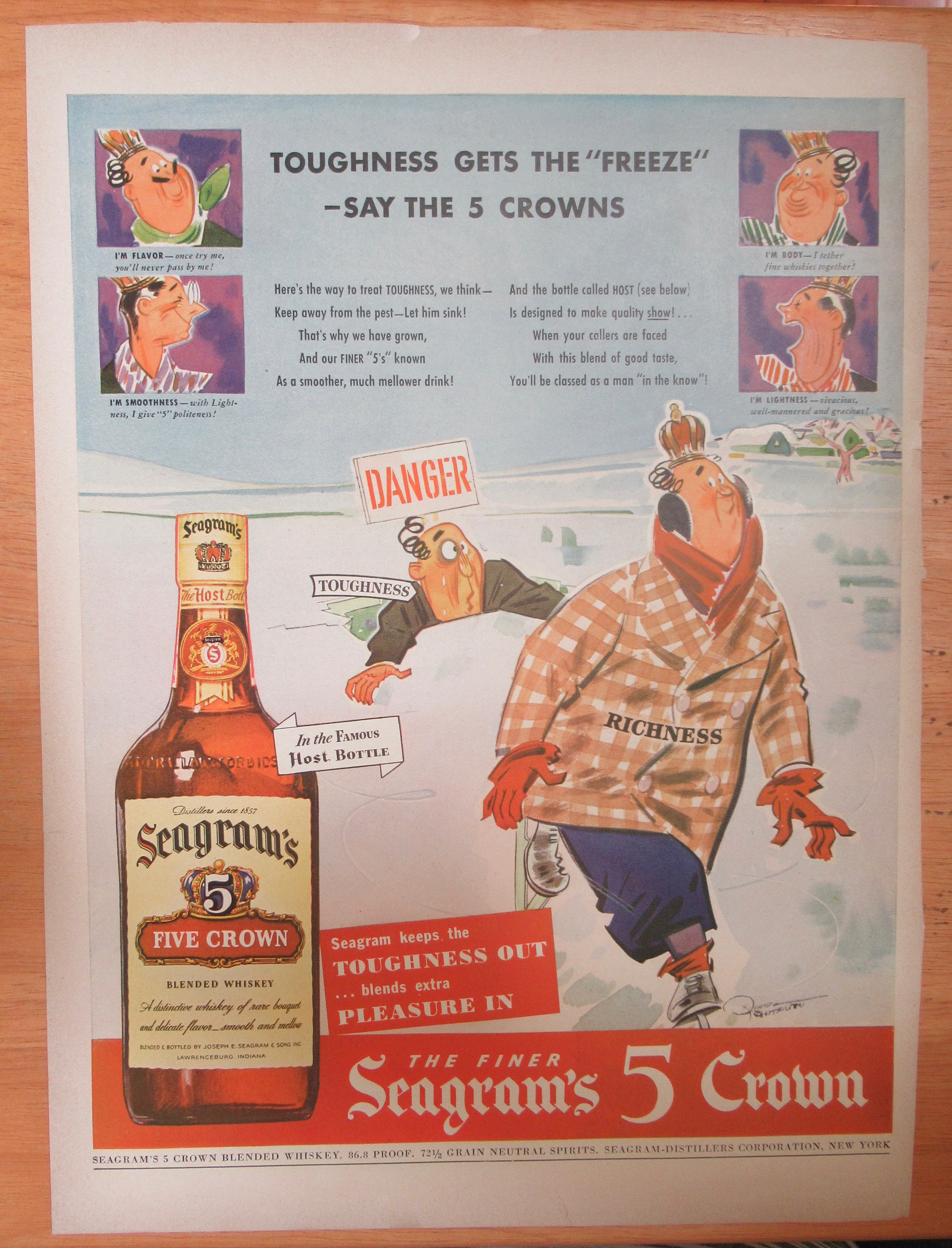 1943 Seagram's 5 Crown Whiskey w/Richness & Toughness